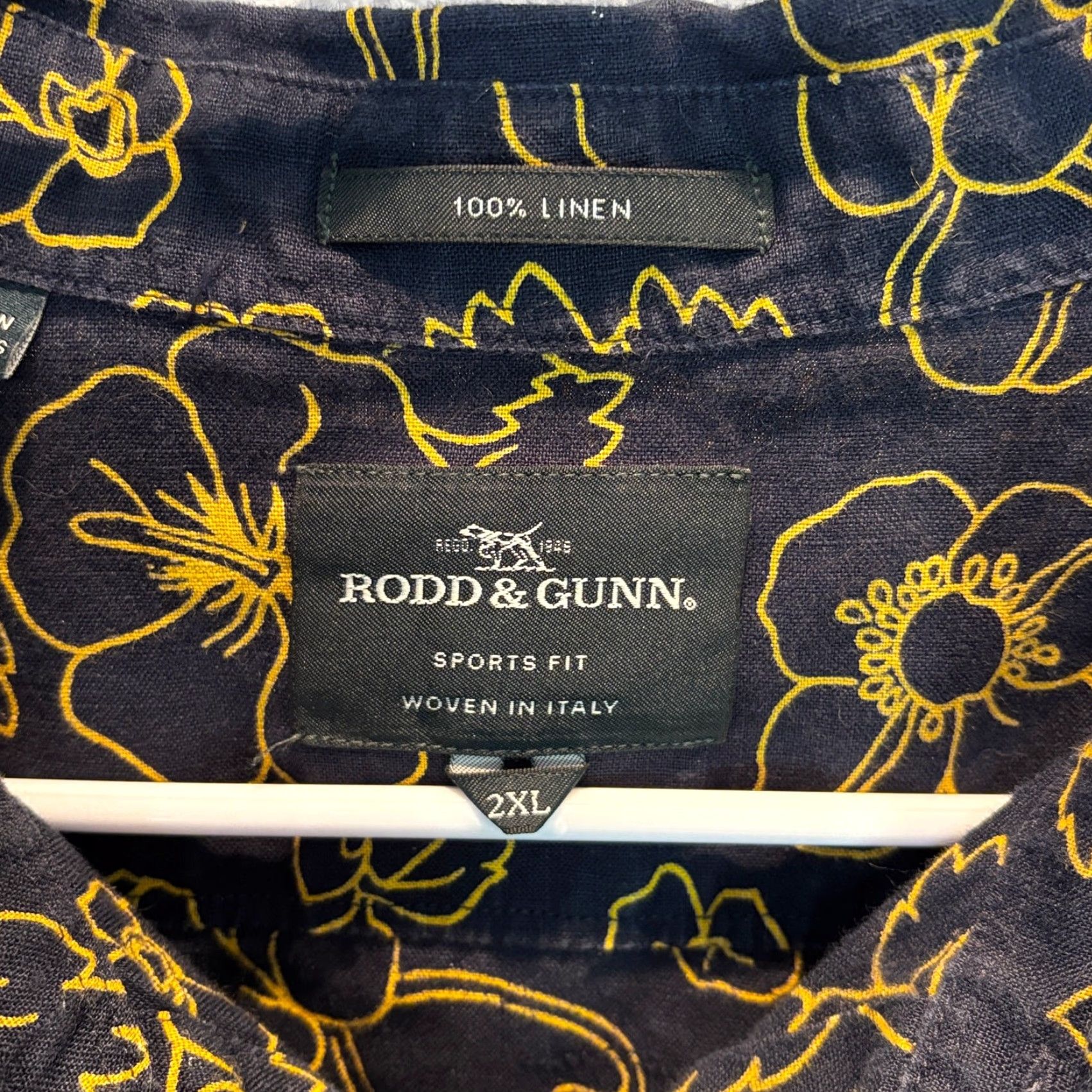 Rodd & Gunn Rodd & Gunn Shirt Mens 2XL Blue Big Glory Bay Sports Fit Floral 100% Linen Size US XXL / EU 58 / 5 - 4 Thumbnail