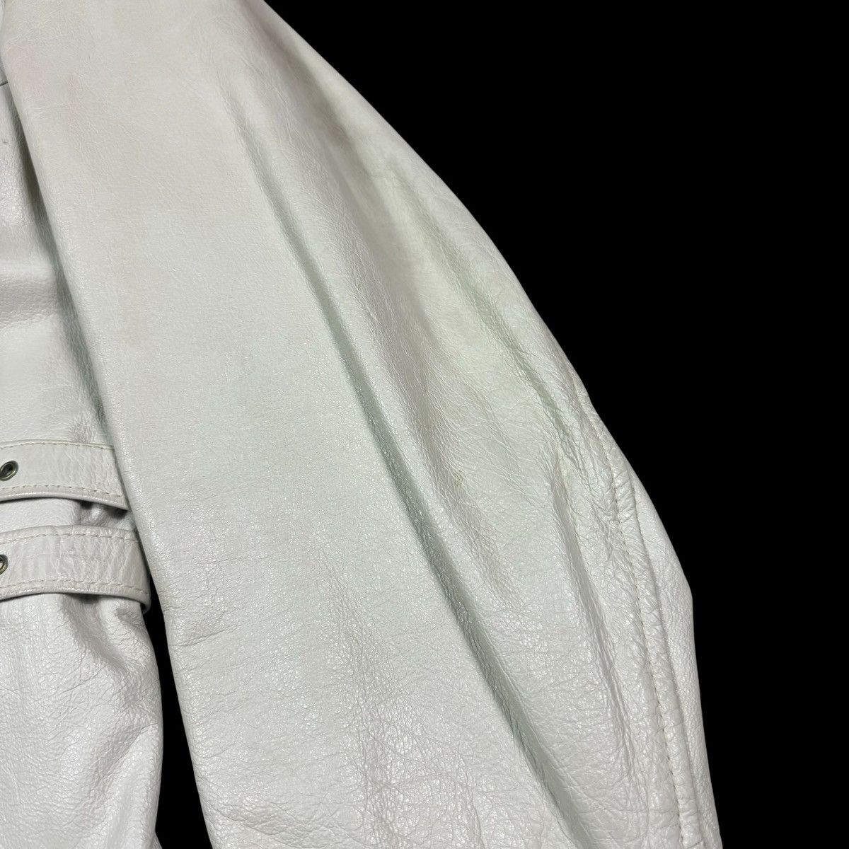 Vintage Vintage GraIs White Trench Coat Leather Jacket Men's 44 Size US L / EU 52-54 / 3 - 4 Thumbnail