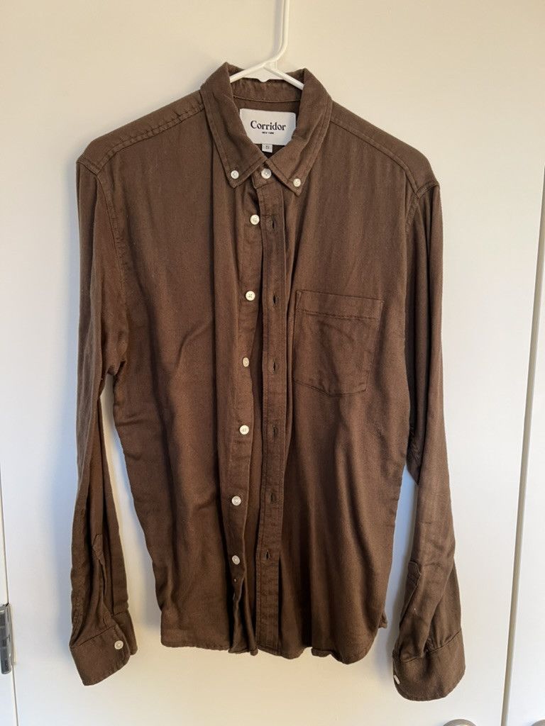 Corridor Olive Flannel Long Sleeve Button Up Size US S / EU 44-46 / 1 - 1 Thumbnail