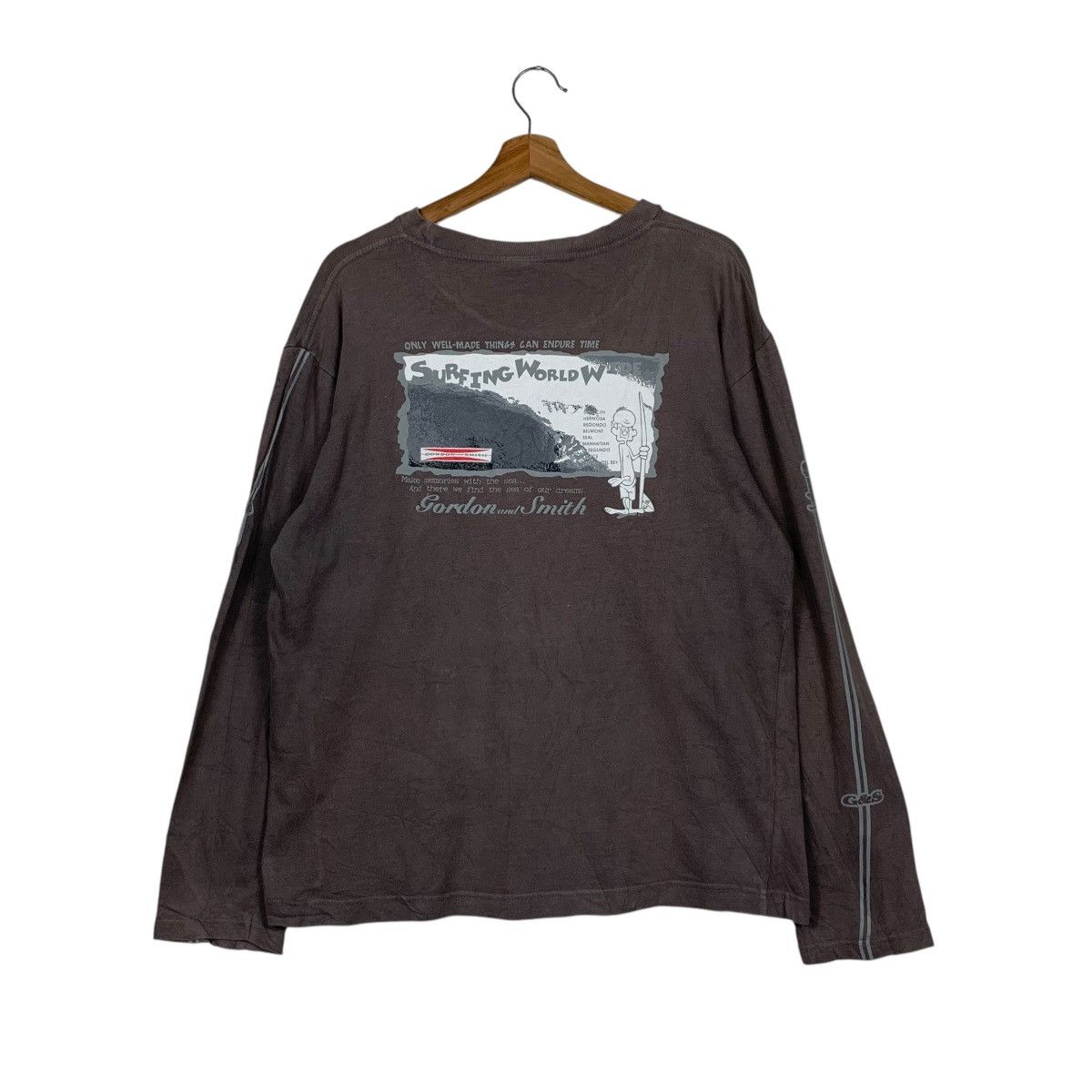Vintage GORDON AND SMITH Surfing World Big Logo L/S Tees #2852-C128 Size US L / EU 52-54 / 3 - 1 Thumbnail