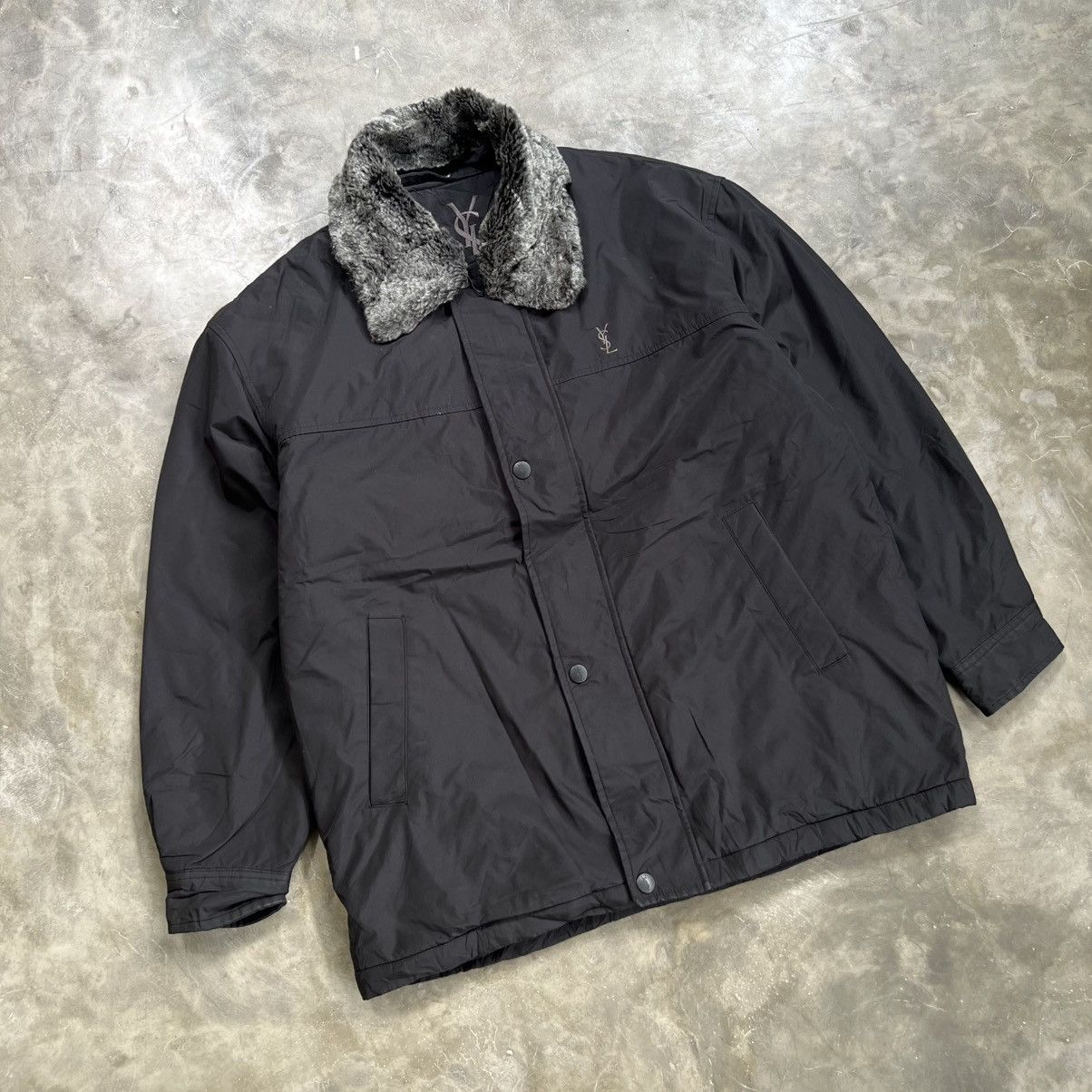 Saint Laurent Paris 1990s Yves Saint Laurent Neck Fur Jacket Size US L / EU 52-54 / 3 - 2 Thumbnail