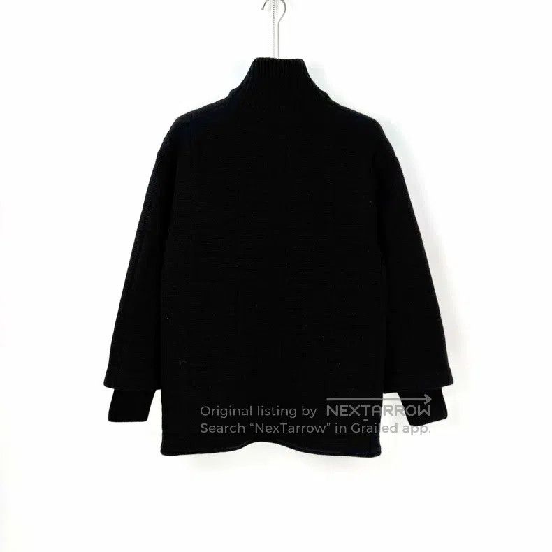Hermes Hermes Black Subtle Print Full Wool Knit Cotton Coat Jacke Size XXS / US 00 / IT 34 - 4 Thumbnail