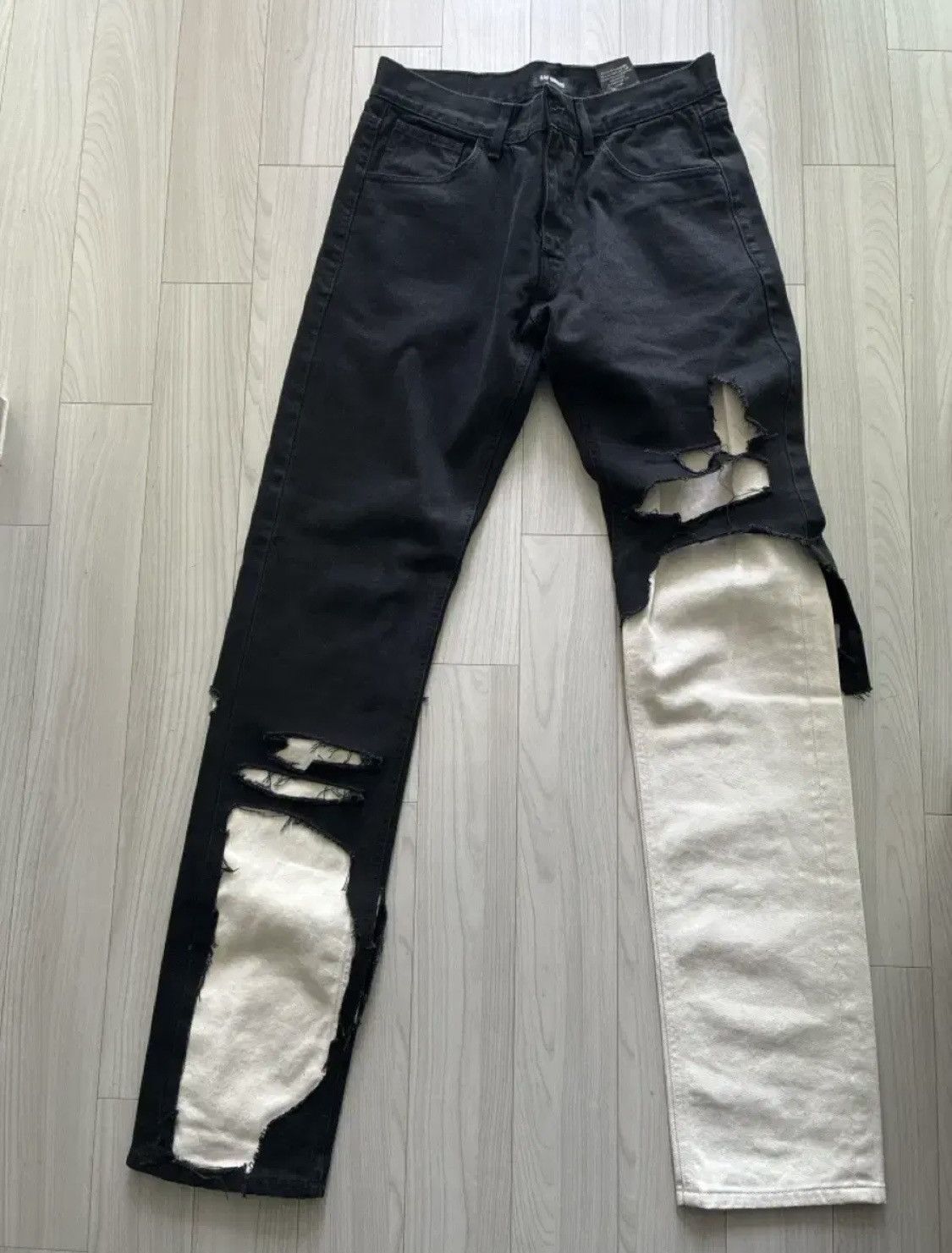 Raf Simons Raf Simons Destroyed Denim Pants | Grailed