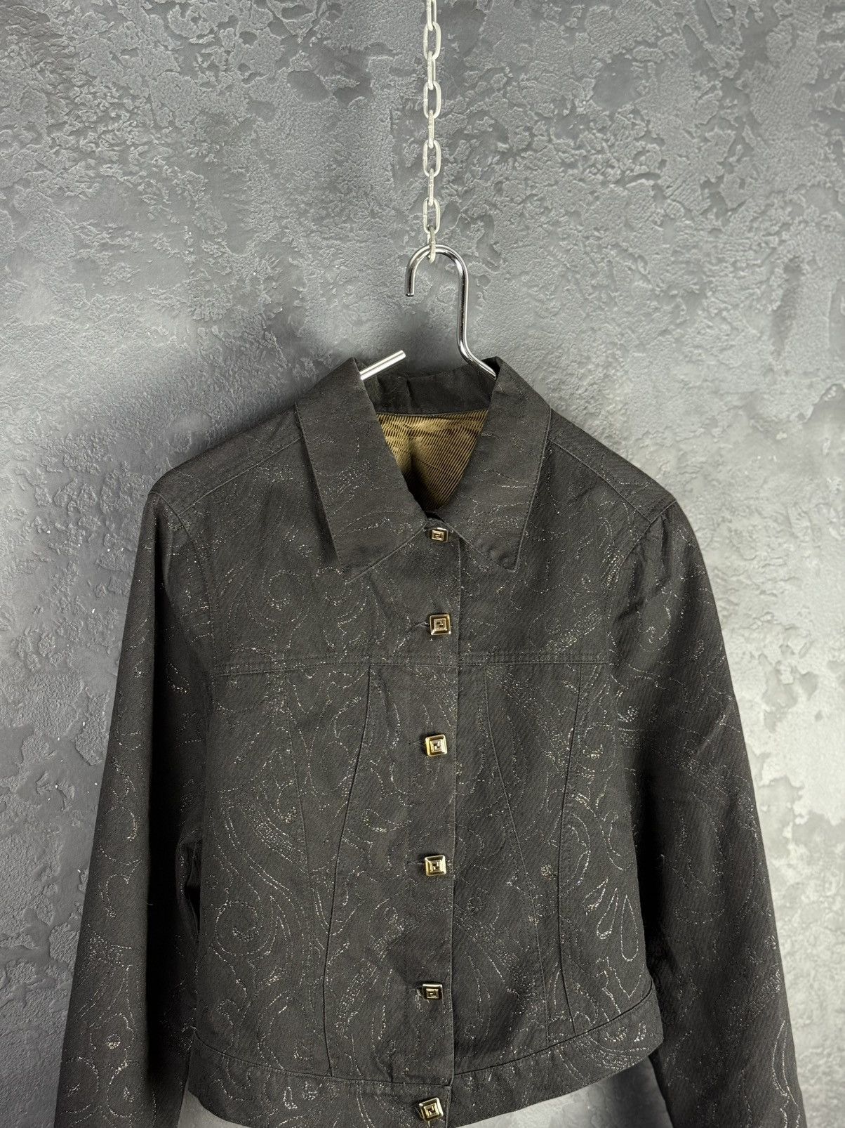 Versace × Vintage Versace Classic V2 Vintage 90s Women’s Black Jacket Size 46 Size L / US 10 / IT 46 - 2 Thumbnail