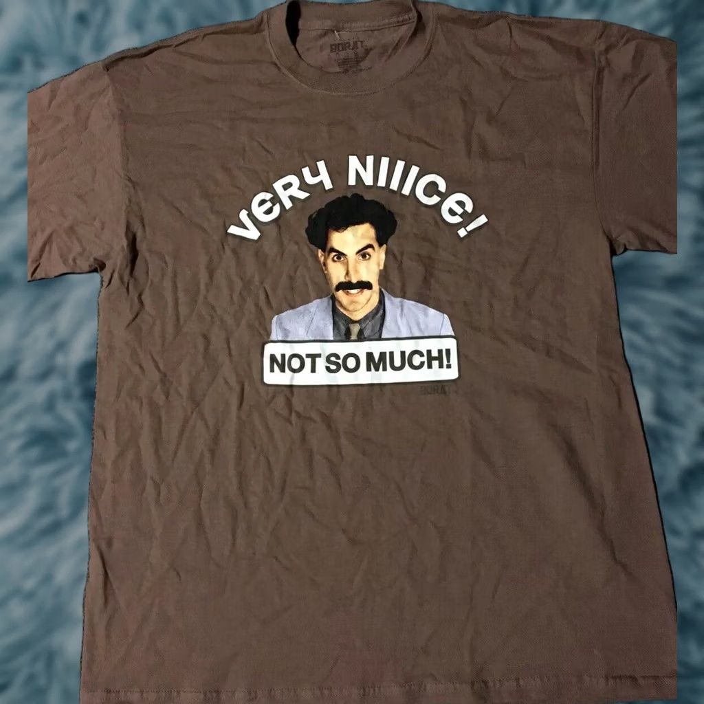 Vintage VINTAGE Borat Very Nice Movie Promo Shirt XL Men T-Shirt Brown Fun Movie 90s TV Show Retro Humor Clothing Mens Size US XL / EU 56 / 4 - 1 Thumbnail
