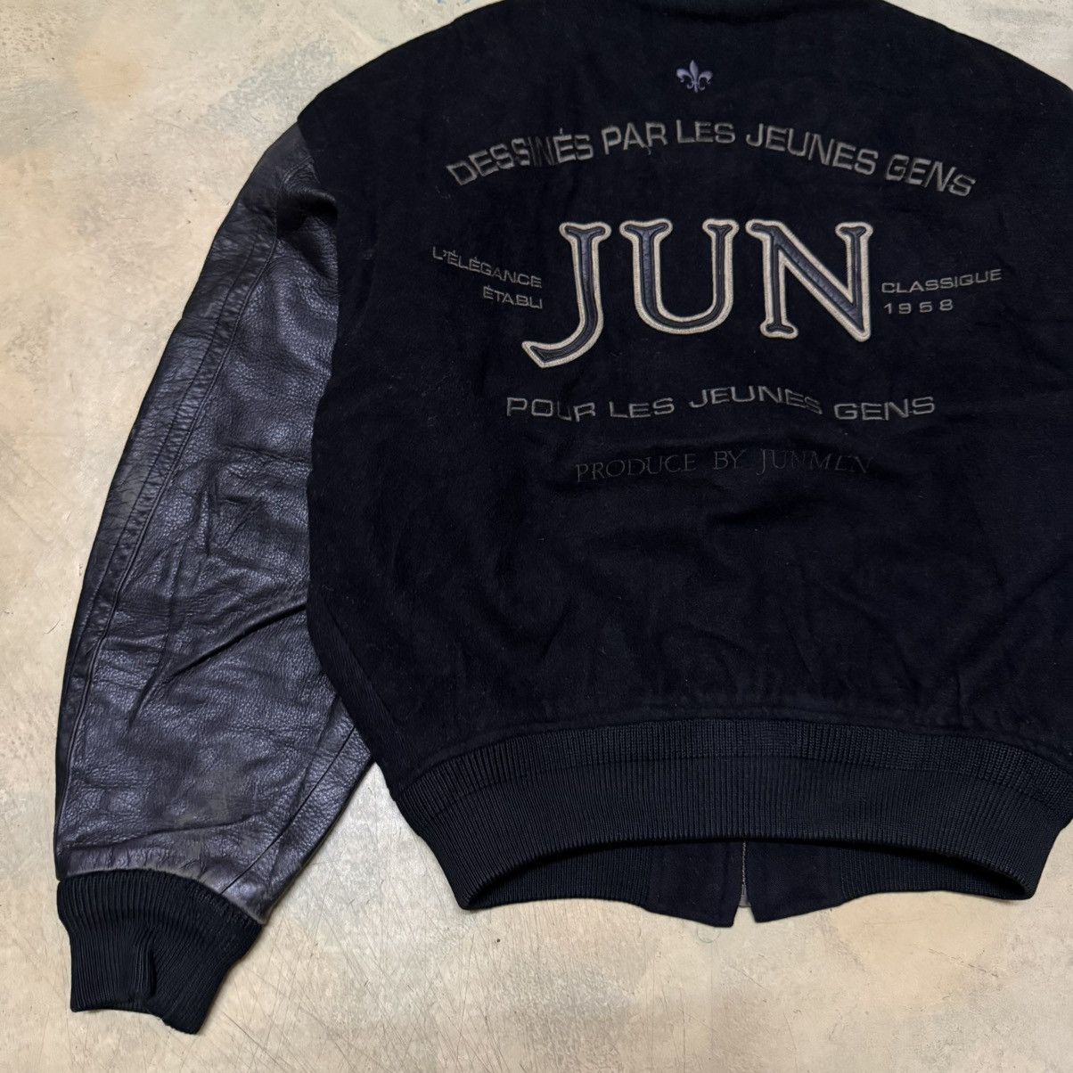 JUN MEN Vintage Jun Men Big Logo Leather Sleeves Varsity Jacket Size US M / EU 48-50 / 2 - 5 Thumbnail