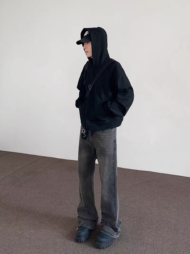Japanese Brand × Jean High Street Aged Smokey Gray Straight Leg Micro Flare Jeans Size US 30 / EU 46 - 3 Thumbnail