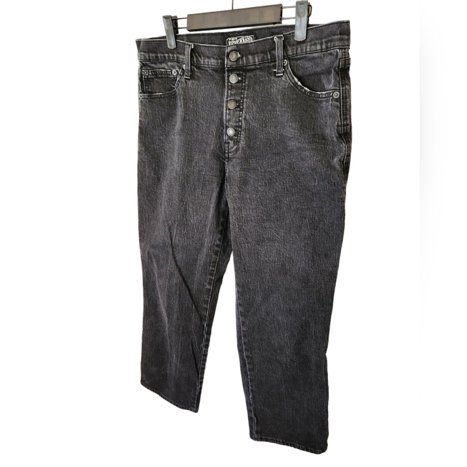 Lucky Brand Lucky Brand Authentic Straight Crop Jeans 12/31 black wash Size 30" / US 8 / IT 44 - 6 Thumbnail