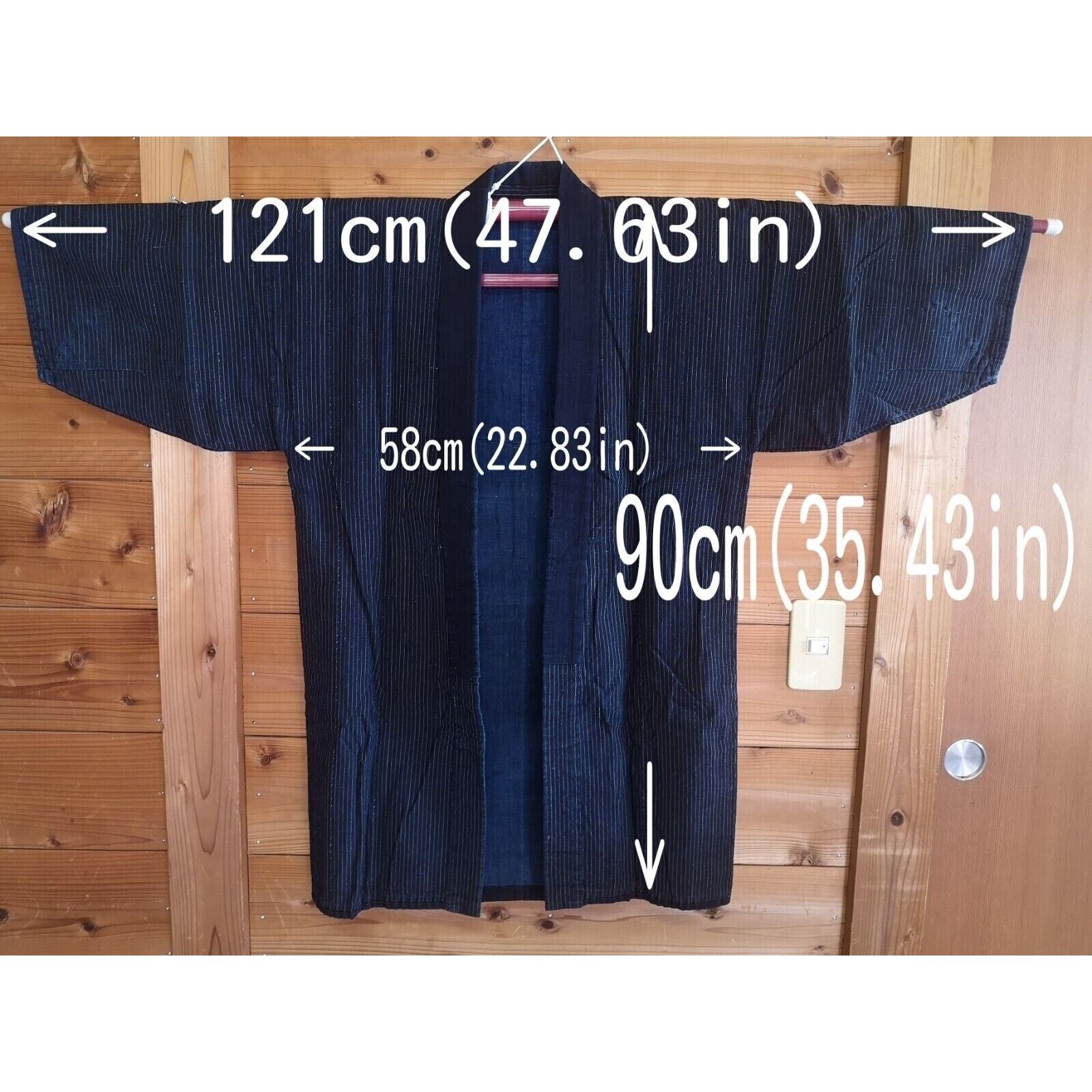 Other Japanese BORO Indigo Noragi Kimono Haori Jacket 1930-40's Size US M / EU 48-50 / 2 - 2 Thumbnail