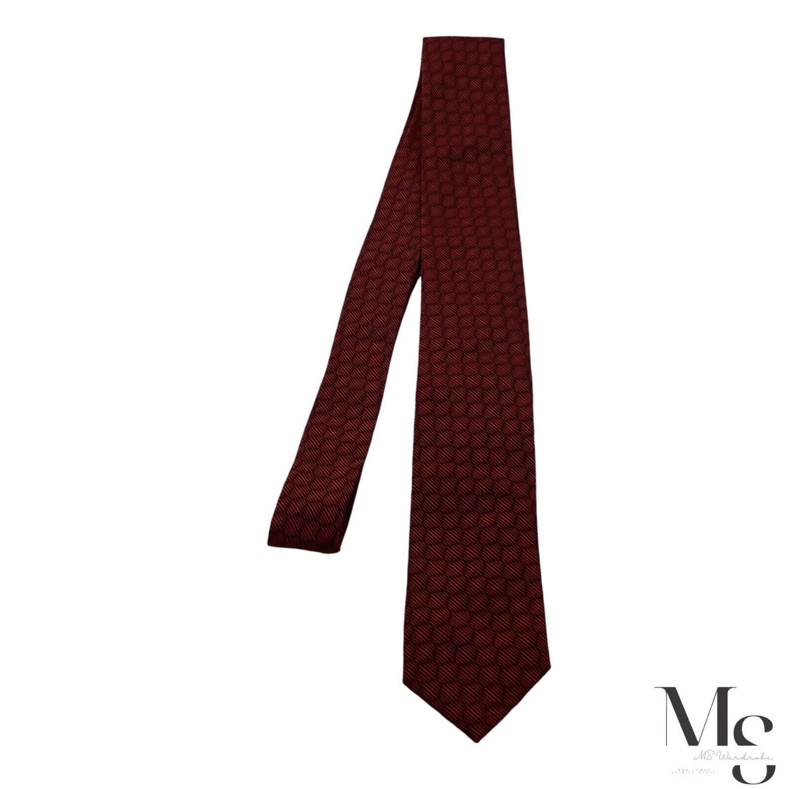 Hugo Boss BOSS HUGO BOSS RED TAG Red Geometric Silk Tie Made In Italy Size ONE SIZE - 6 Thumbnail