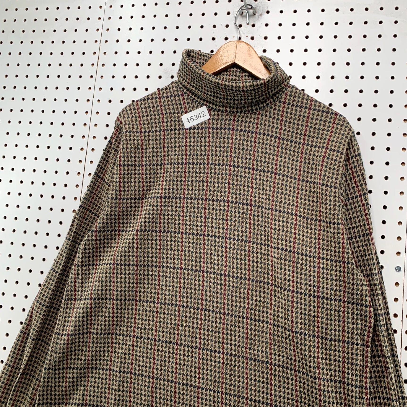 Lands' End VINTAGE Lands' End Sweater Womens XL Brown Herringbone Turtleneck Made USA Size XL / US 12-14 / IT 48-50 - 6 Thumbnail