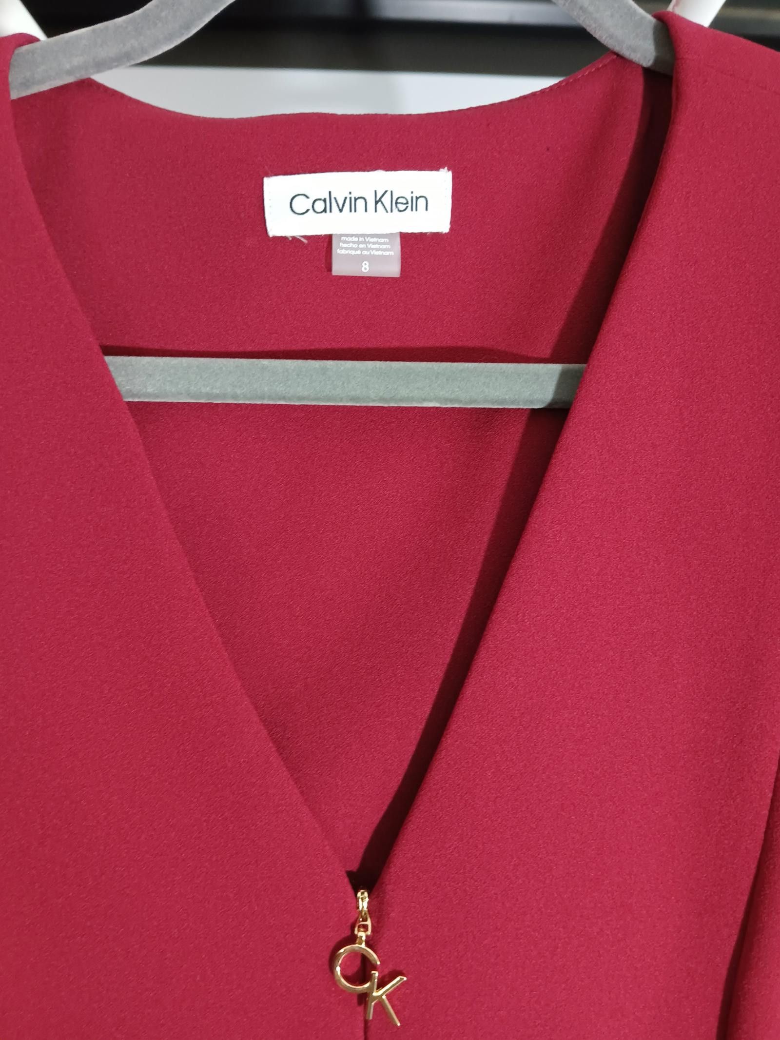 Calvin Klein Elegant Calvin Klein Burgundy Dress Size M / US 6-8 / IT 42-44 - 2 Thumbnail