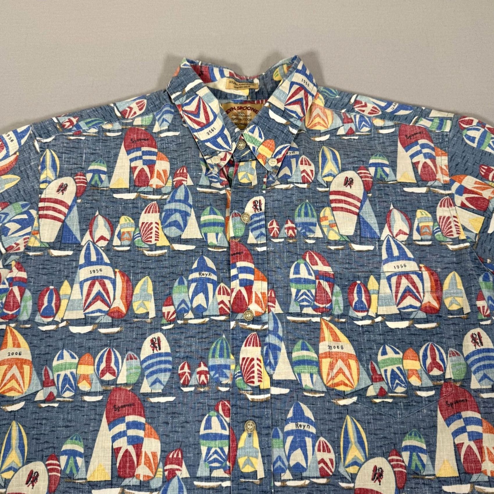 Reyn Spooner Reyn Spooner Shirt Mens L Blue Sailboat Button Up Hawaiian 50th Anniversary Graphic Print Size US L / EU 52-54 / 3 - 2 Thumbnail