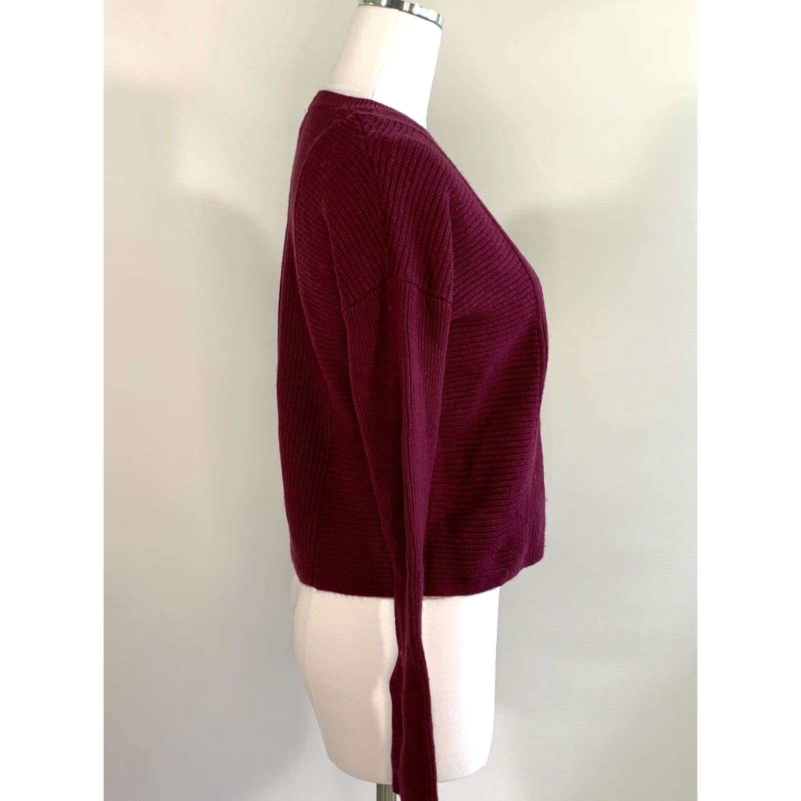Athleta Athleta Sweater Ribbed Wool Cashmere XXS Crew Neck Long Sleeve Red Solid Pullover Women Size XXS / US 00 / IT 34 - 2 Thumbnail