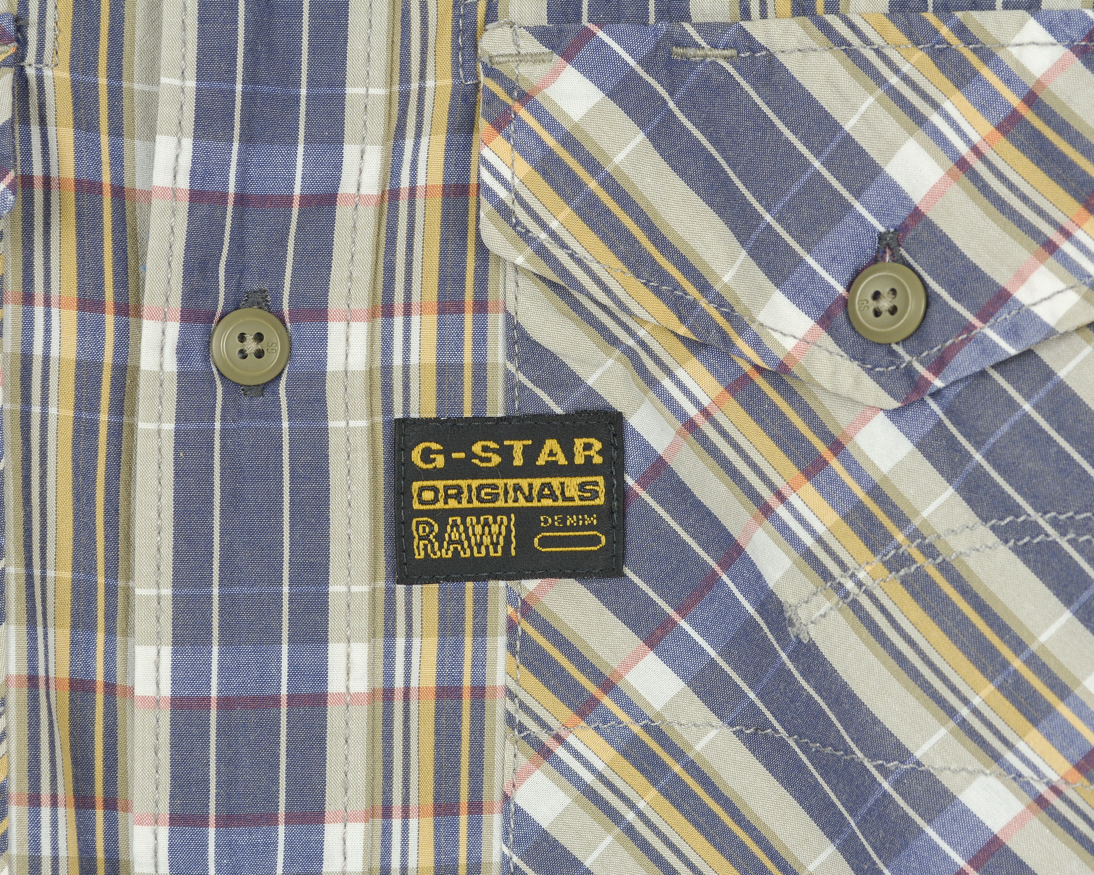 G-Star Arizona Cross Shirt Casual Short Sleeve Tartan Button Top Size US L / EU 52-54 / 3 - 3 Thumbnail