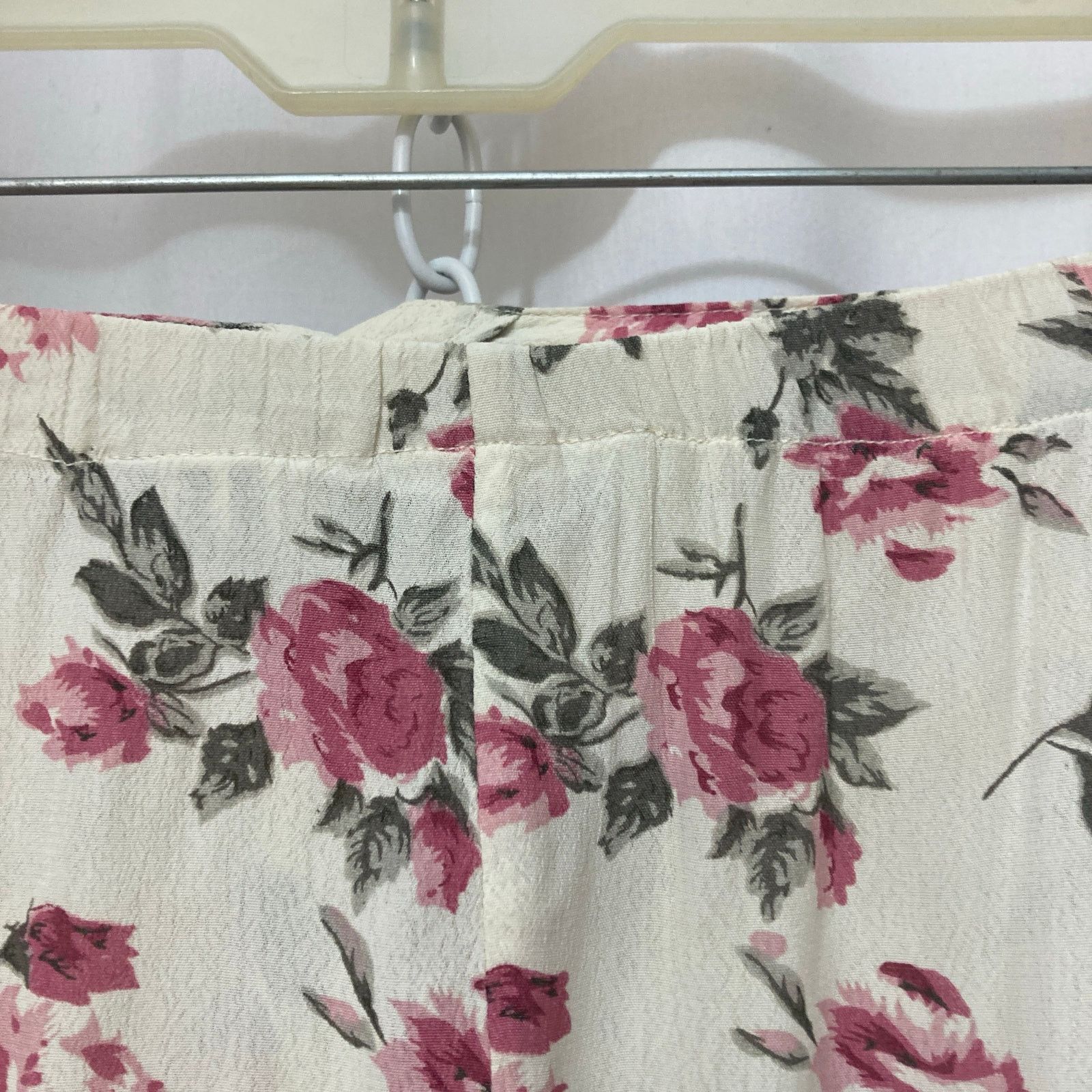 Other Tangibles Lightweight Ivory White Pink Green Floral Skirt Size 30" / US 8 / IT 44 - 7 Thumbnail