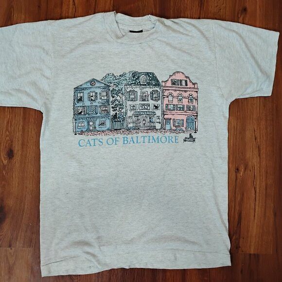 Fruit Of The Loom Vintage Cats Of Baltimore illustration T-Shirt Size US M / EU 48-50 / 2 - 2 Thumbnail