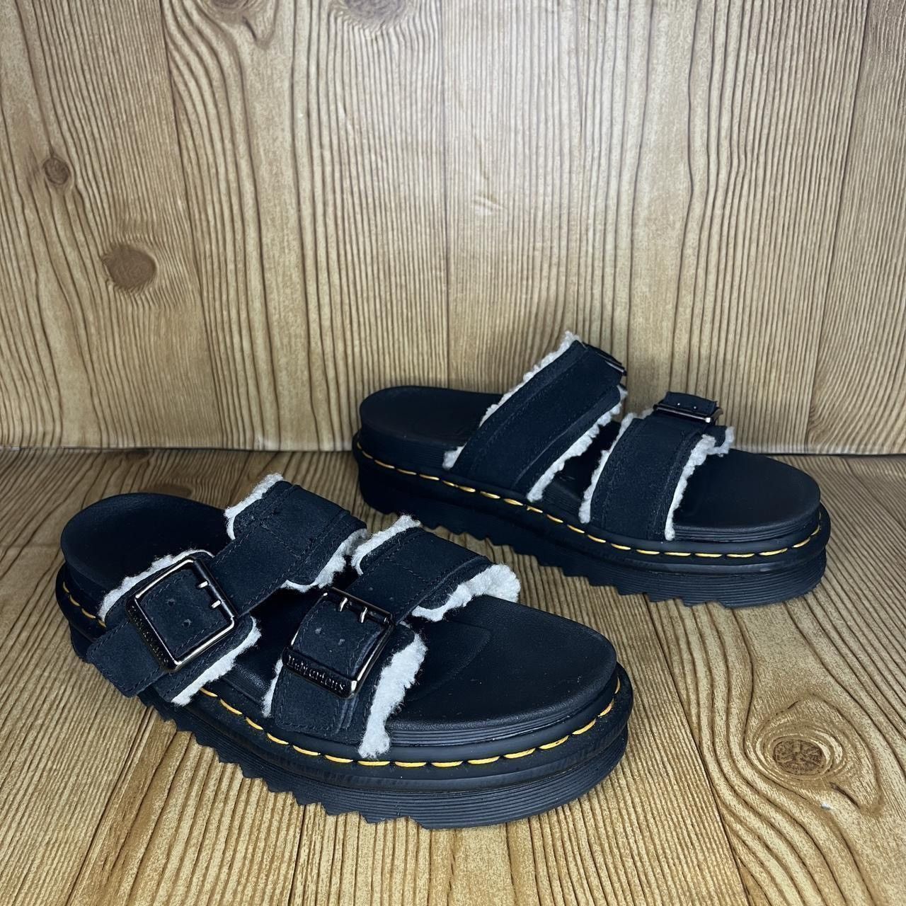 Dr. Martens SOLD OUT Dr. Martens Myles fur lined double buckle sandals Size US 8 / IT 38 - 2 Thumbnail