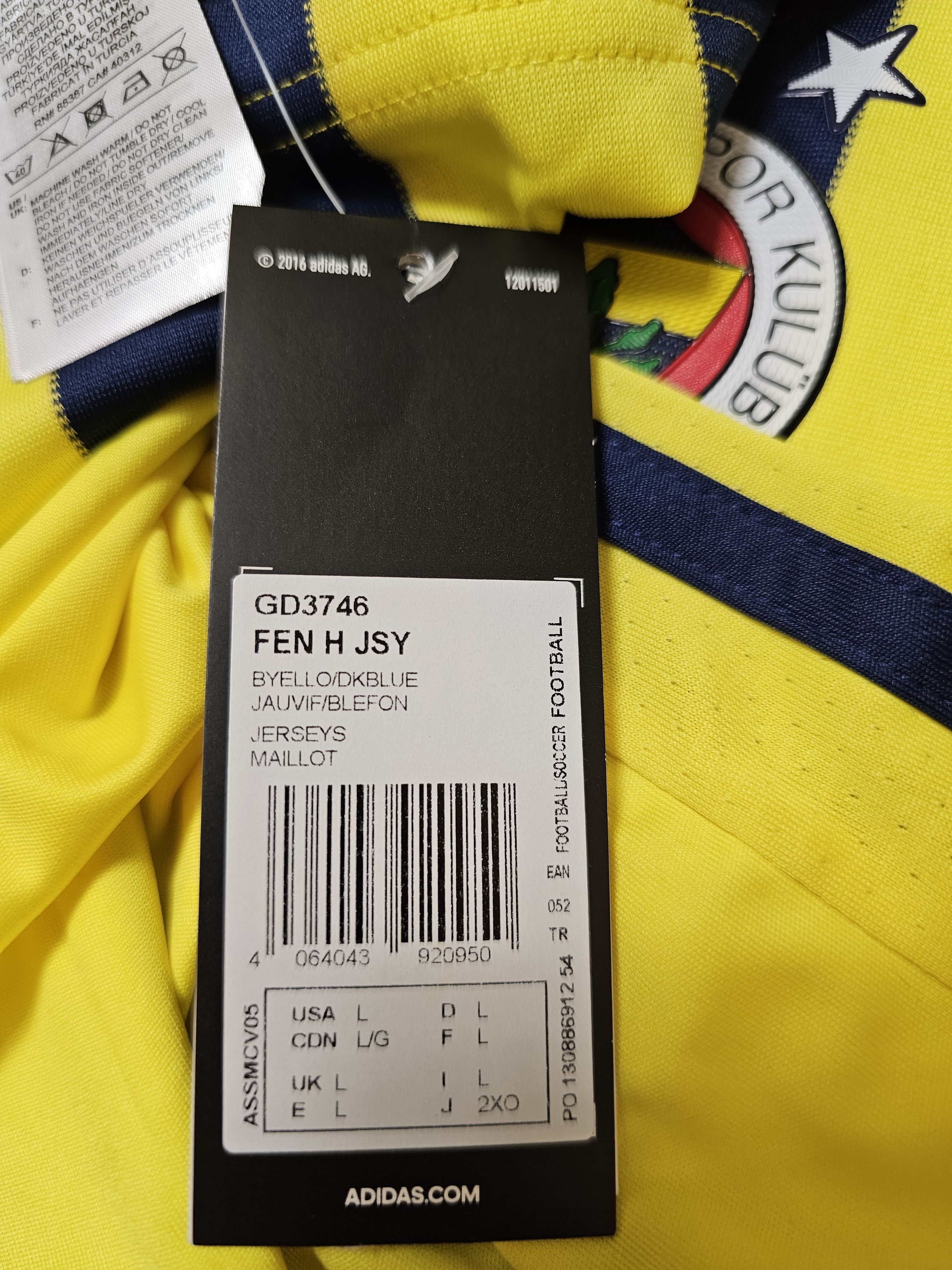 Adidas FENERBAHCE 2020 2021 HOME FOOTBALL SHIRT SOCCER JERSEY Size US L / EU 52-54 / 3 - 7 Thumbnail