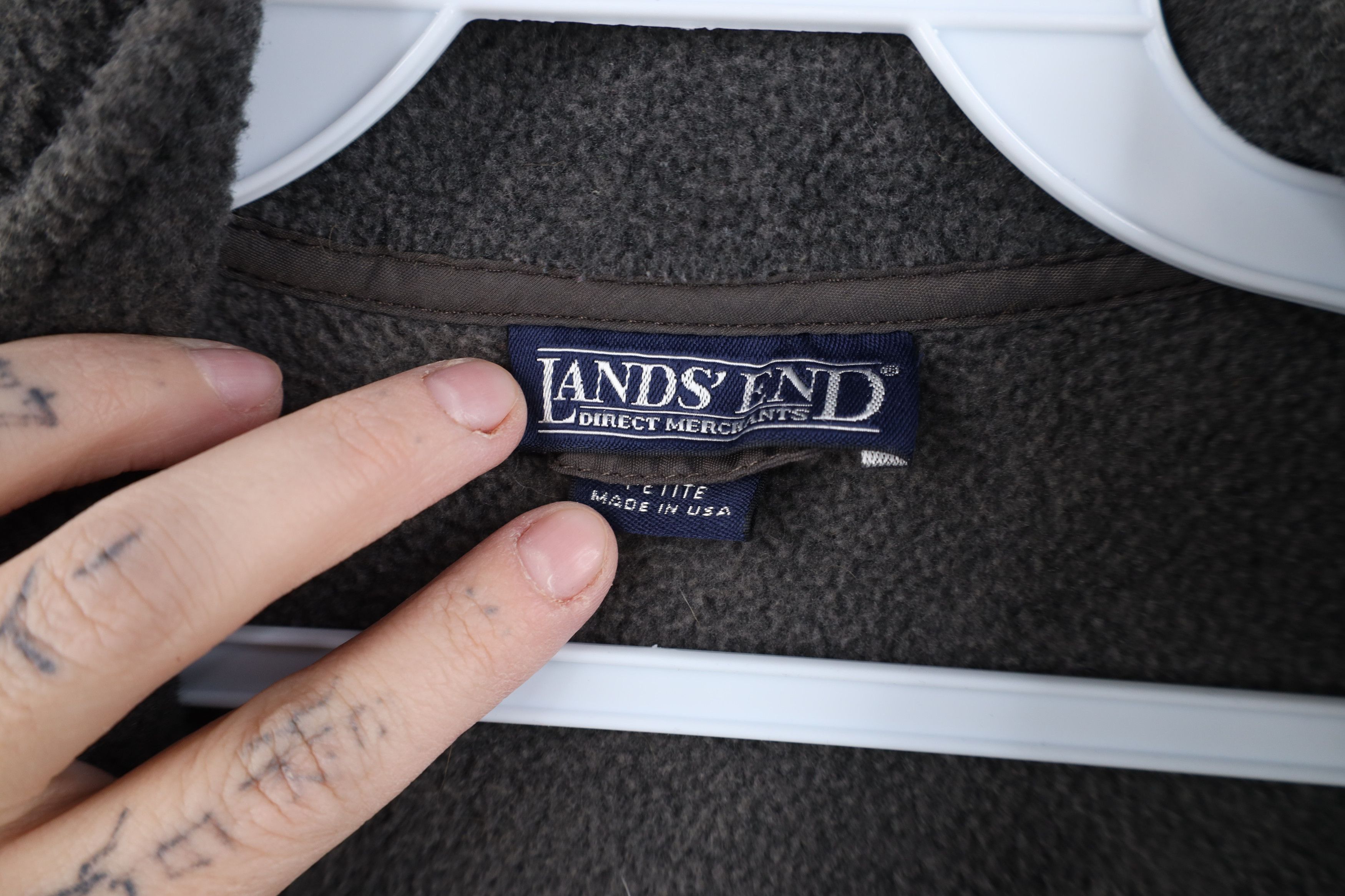 Lands' End Vintage 90s Lands End Full Zip Fleece Vest Jacket Gray USA Size L / US 10 / IT 46 - 8 Thumbnail