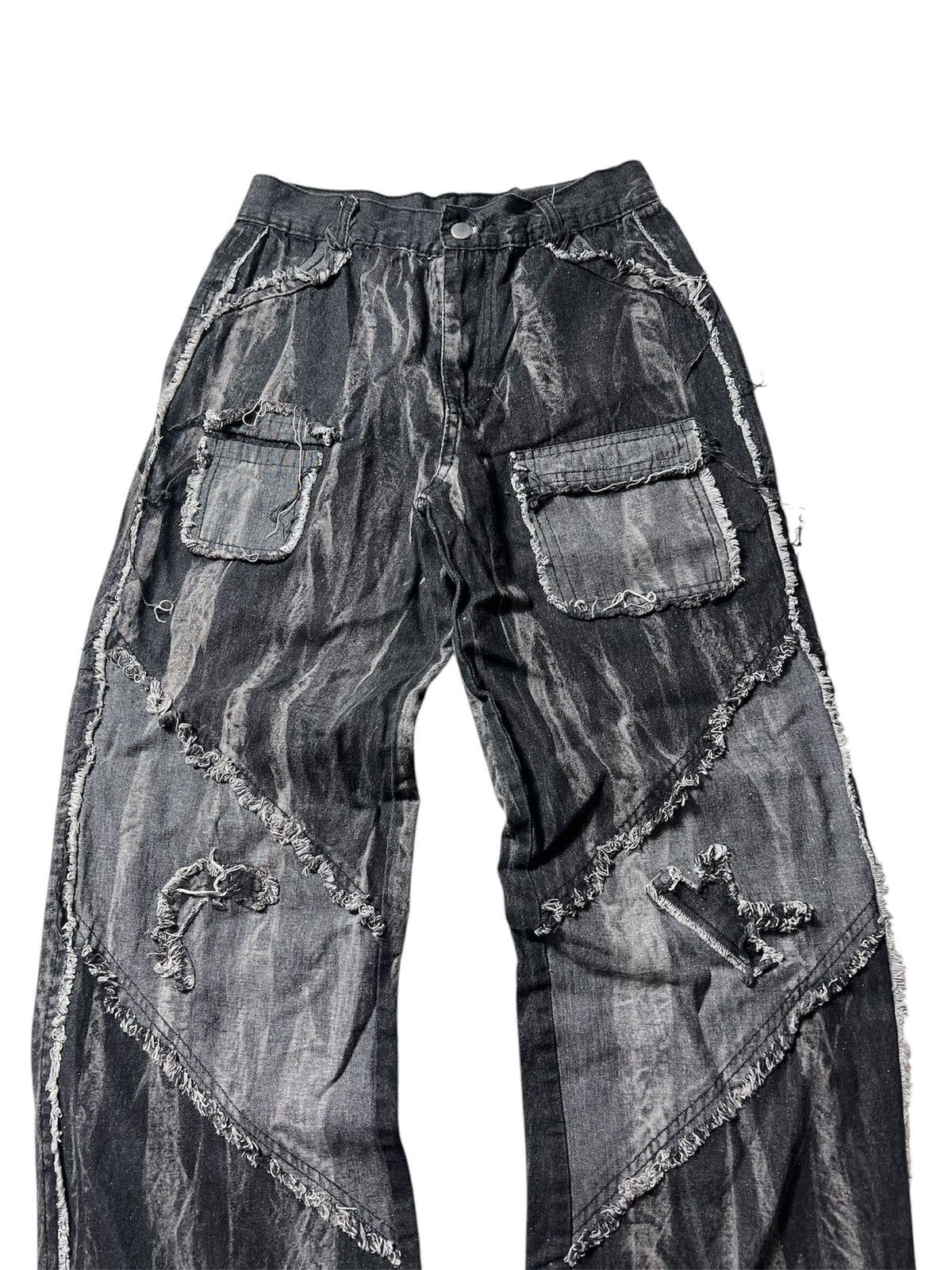 Japanese Brand 2000s Crazy Msche Flared Gothic Vkeii Grunge Style Pants Size US 30 / EU 46 - 2 Thumbnail