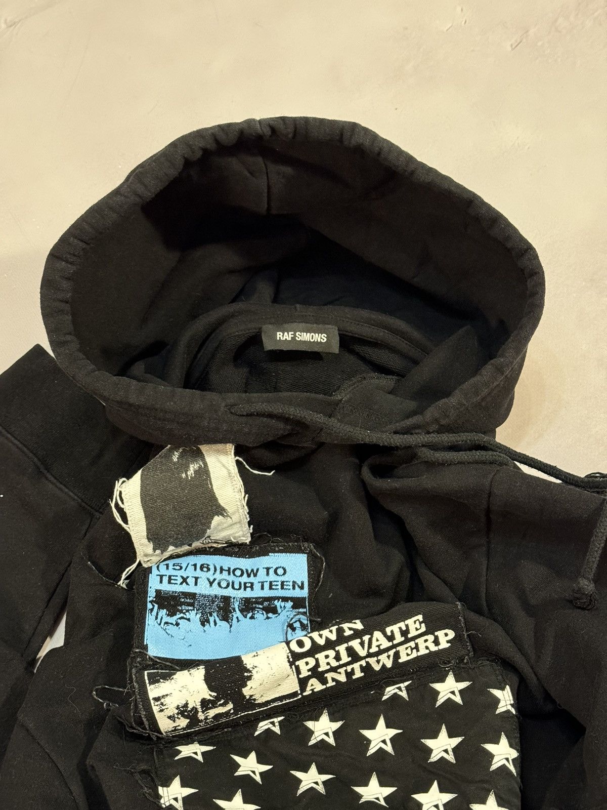 Raf Simons Ss20 Raf Simons Stoned America Patch Hoodie(Black/M/Boxy) Size US M / EU 48-50 / 2 - 5 Thumbnail