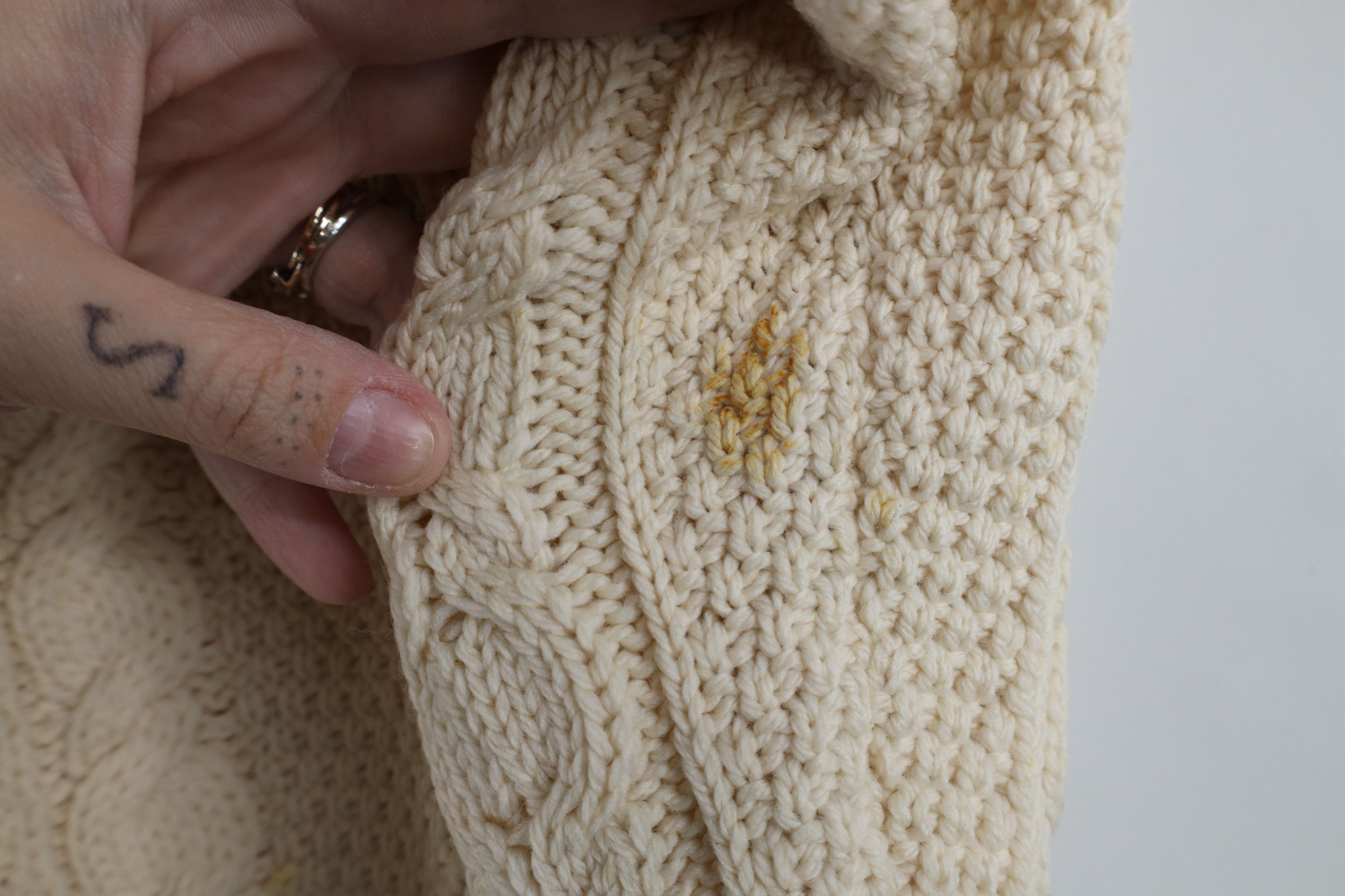 Vintage Vintage 90s Irish Wool Fisherman Knit Full Zip Sweater Size S / US 4 / IT 40 - 15 Thumbnail