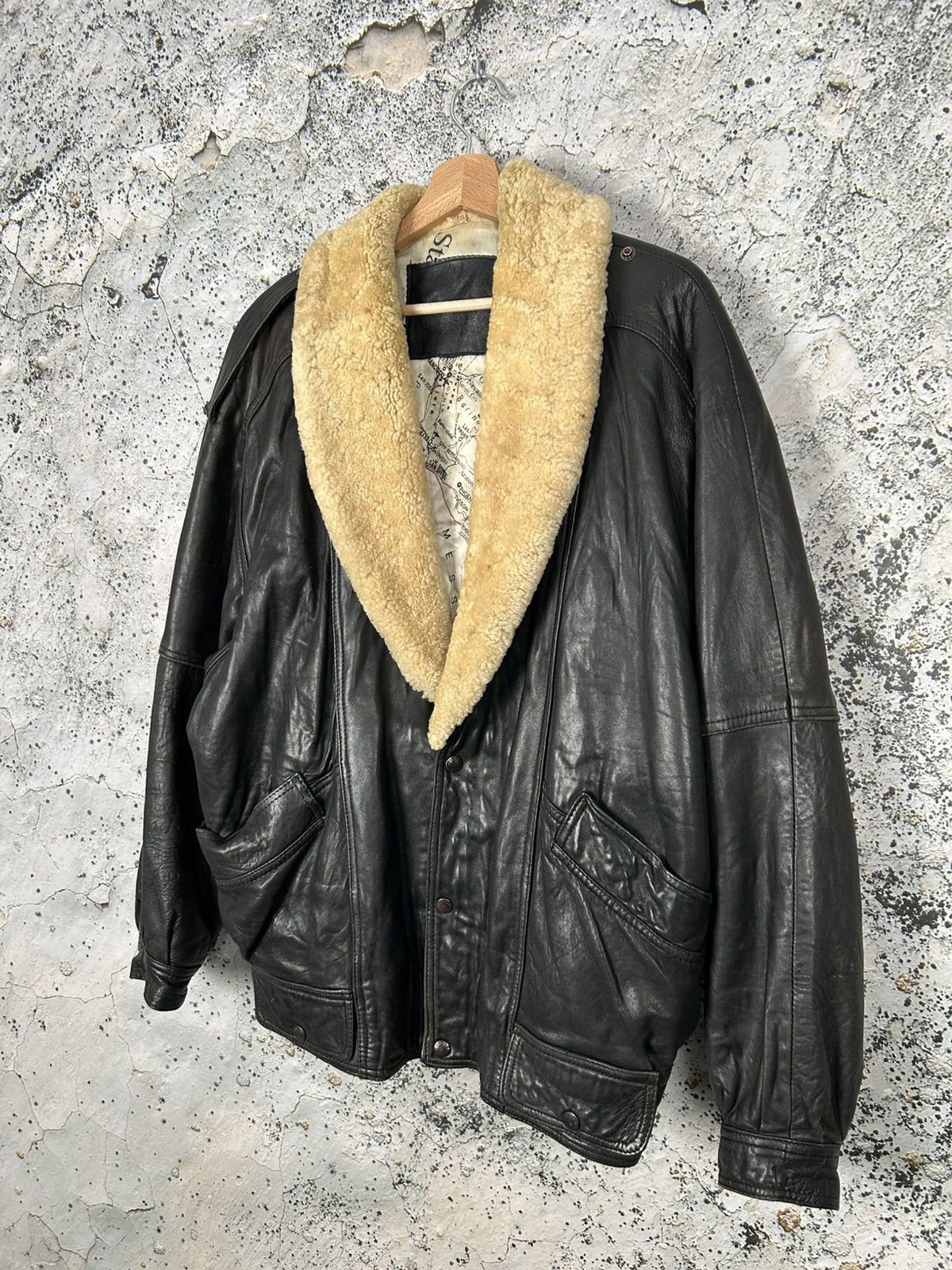 Genuine Leather Vintage Genuine Leather Sherpa Military Jacket Archive 90s Size US XL / EU 56 / 4 - 2 Thumbnail