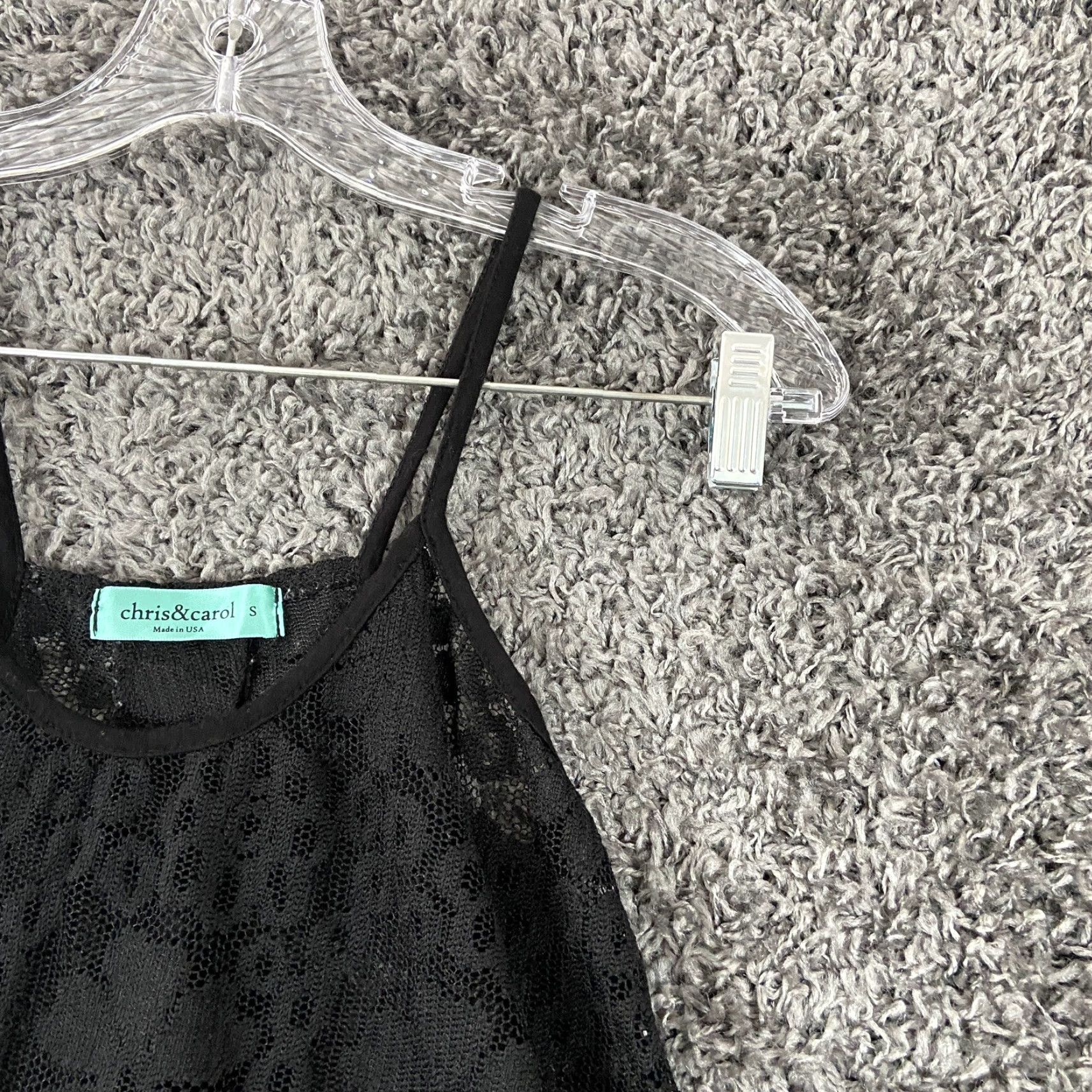 Vintage Chris & Carol Tank Shirt Women Lace Black Spaghetti Straps Small S Womens Size S / US 4 / IT 40 - 3 Thumbnail