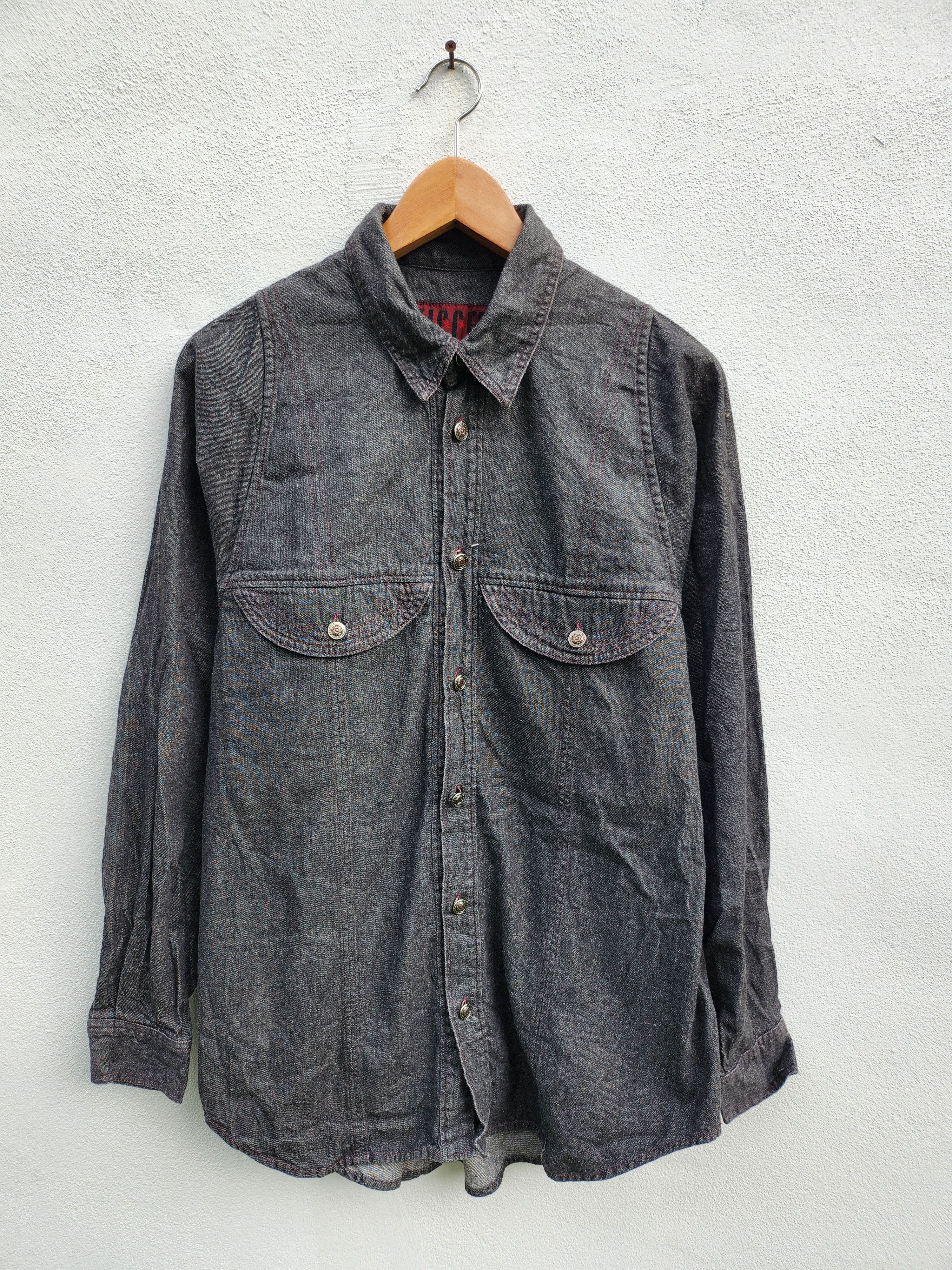 If Six Was Nine × Japanese Brand × Yoshiyuki Konishi FICCE JEANS by YOSHIYUKI KONISHI DENIM SHIRT Size US M / EU 48-50 / 2 - 1 Thumbnail