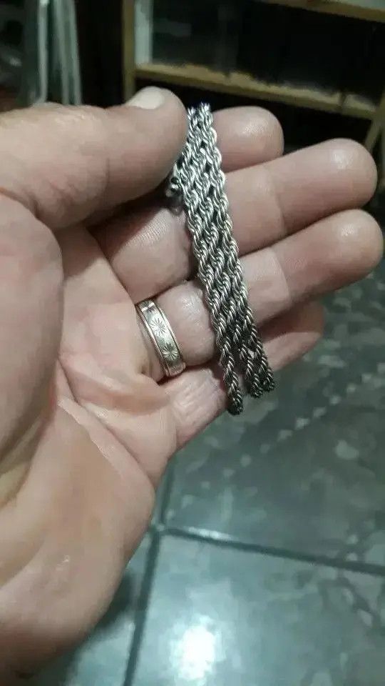 VIBE Silver 5mm Rope Chain Necklace Size ONE SIZE - 4 Thumbnail