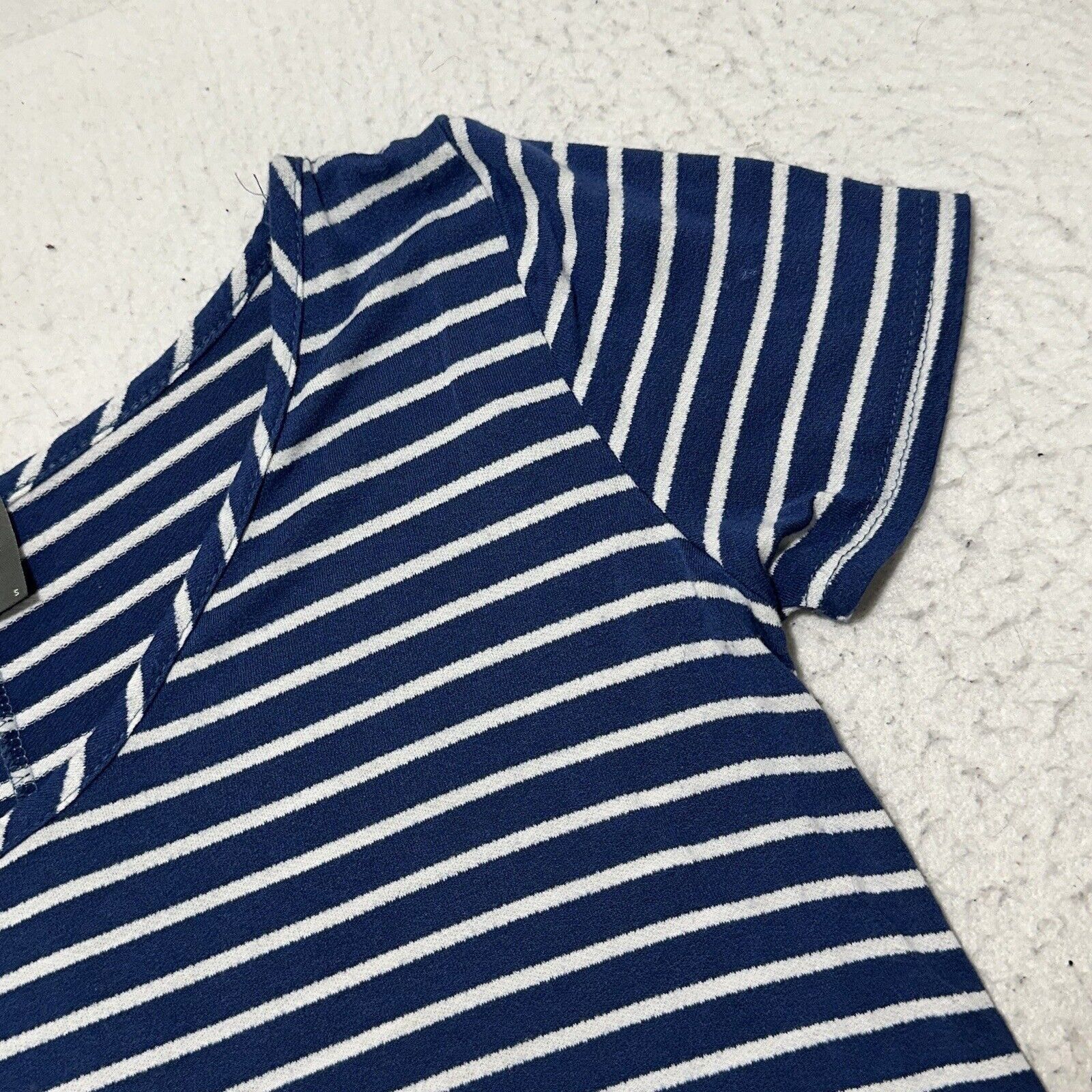 Other Olivia Rae Small Short Sleeve Shift Maxi Dress Blue Striped Size S / US 4 / IT 40 - 4 Thumbnail