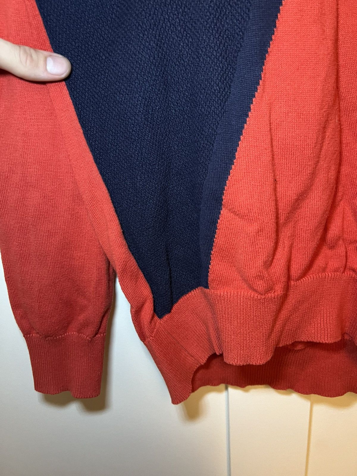 Burberry Vintage Burberry multi knit colour split v-neck sweater Size US L / EU 52-54 / 3 - 5 Thumbnail
