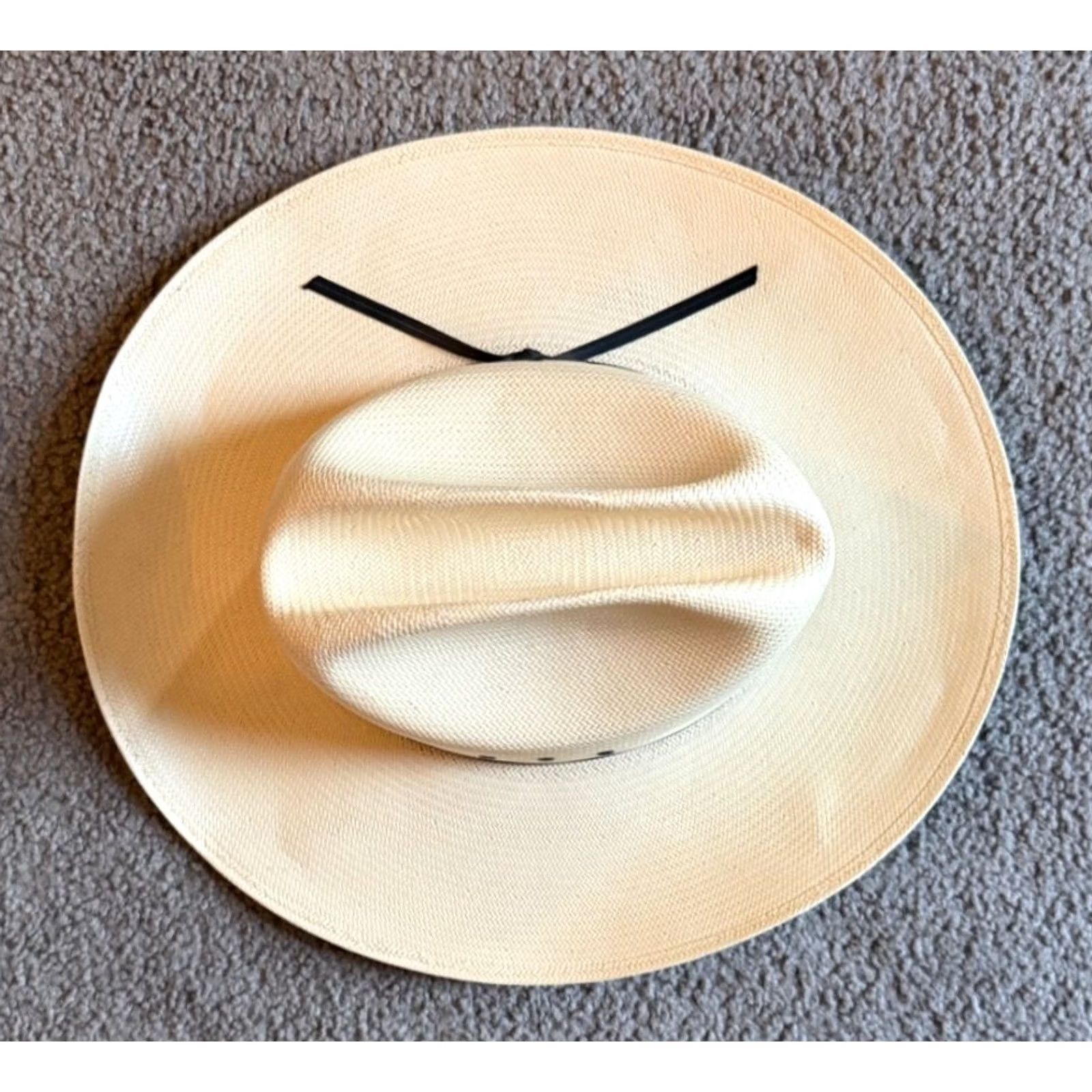 Vintage VINTAGE Resistol Hat Mens 7 3/4 Beige VTG Self Conforming 8XX Long Oval Woven Straw Cowboy Size Size ONE SIZE - 4 Thumbnail