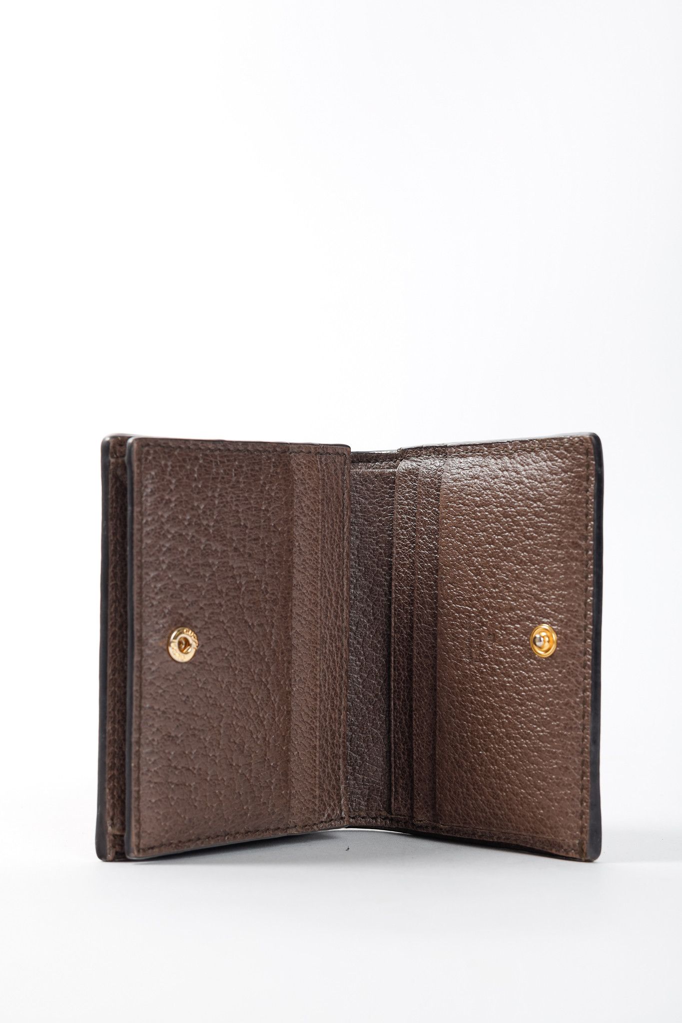 Gucci Gucci Beige & Ebony GG Supreme Ophidia Card Case Wallet Size ONE SIZE - 8 Thumbnail