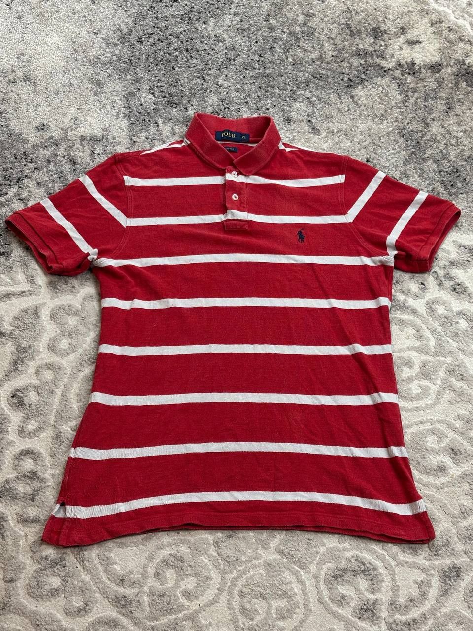 Polo Ralph Lauren Polo Ralph Lauren Striped Polo Shirt Custom Fit Red/White Size US M / EU 48-50 / 2 - 2 Thumbnail