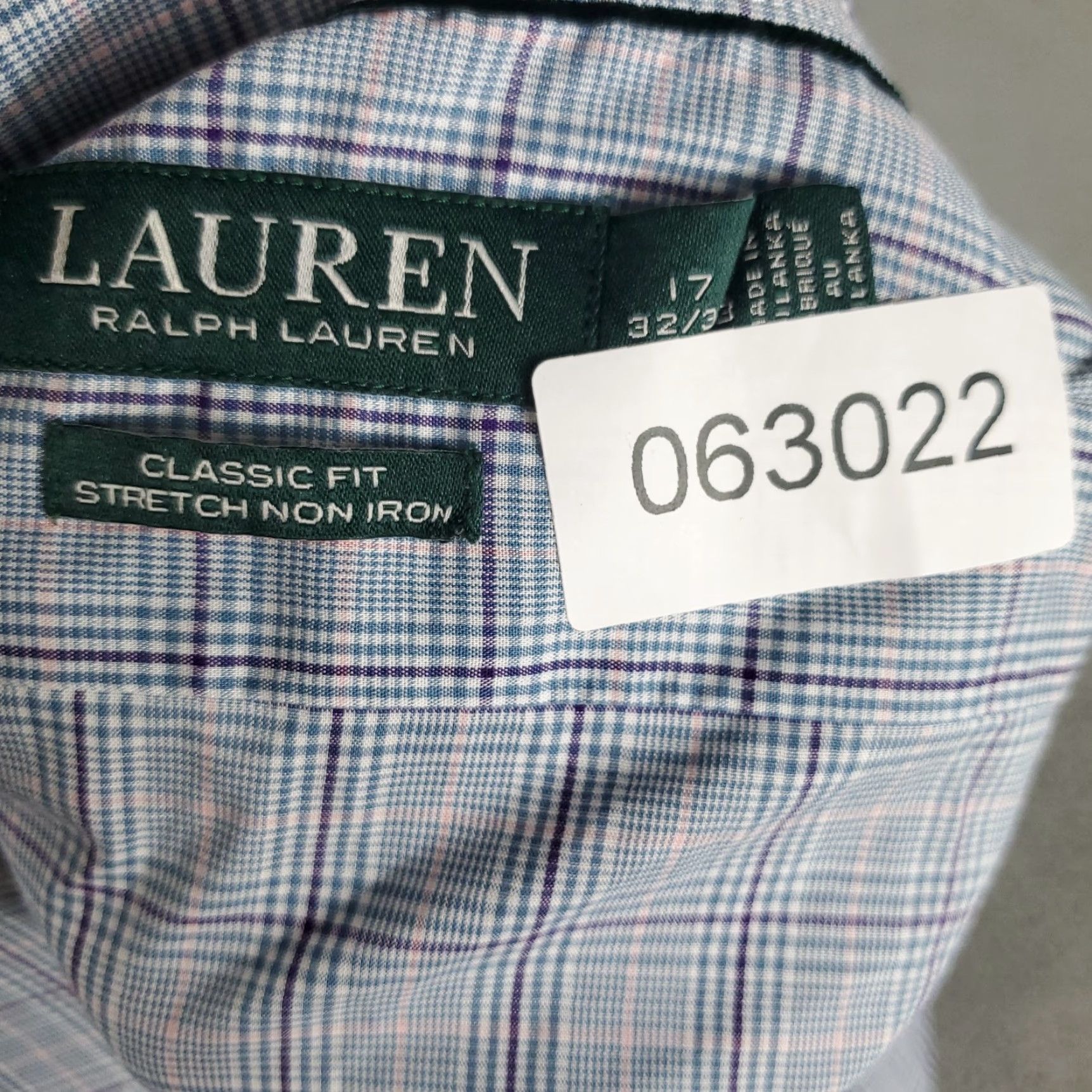 Ralph Lauren Ralph Lauren Shirt Mens Dress Button Up Long Sleeve 17 Blue Plaid Size 46R - 7 Thumbnail