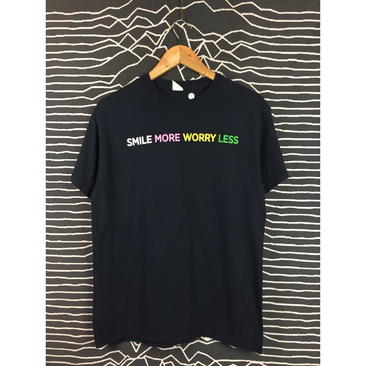 Vintage Vtg Altar'd State Smiley T-Shirt Smile More Worry Less Tee Size US S / EU 44-46 / 1 - 5 Thumbnail
