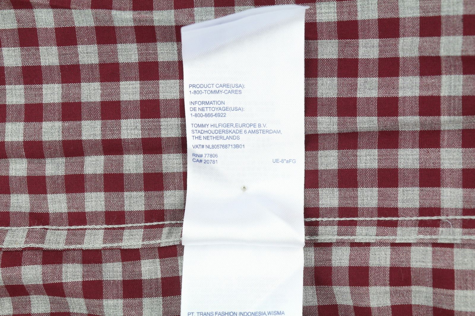 Tommy Hilfiger S Burgundy Check Tailored Fitted Shirt 84972 Size US S / EU 44-46 / 1 - 9 Thumbnail