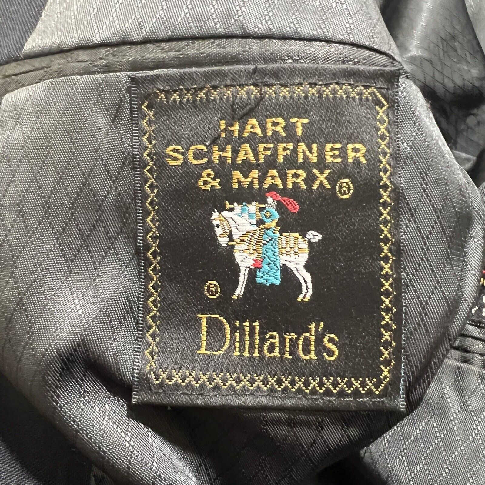 Hart Schaffner & Marx 44R Wool Micron 2000 Black Suit Jacket