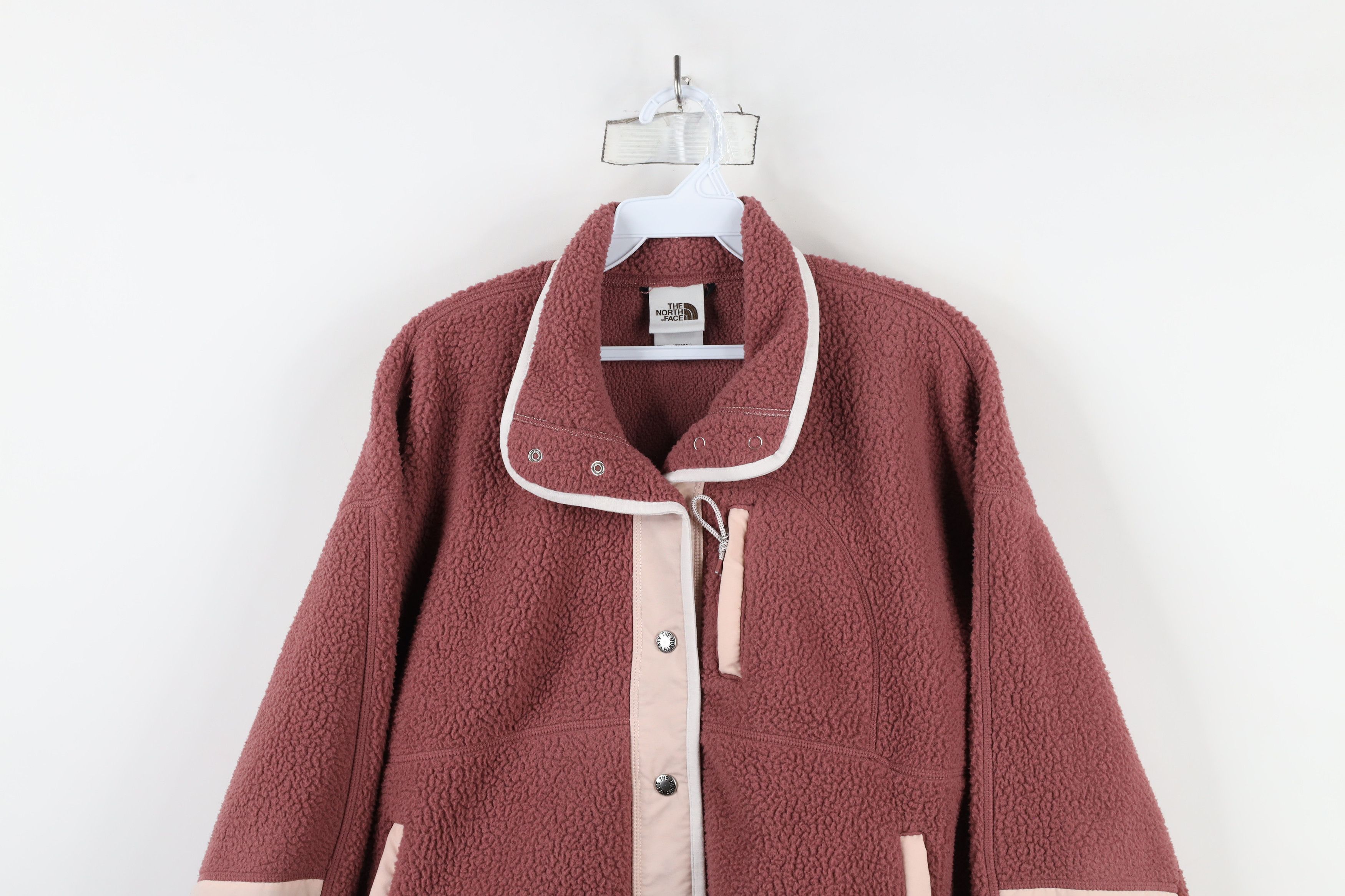 The North Face × Vintage The North Face Spell Deep Pile Fleece Full Zip Jacket Pink Size S / US 4 / IT 40 - 2 Thumbnail