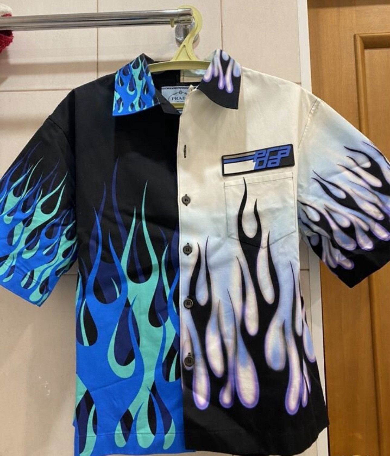 Prada Prada Double Flame Bowling Shirt Size US L / EU 52-54 / 3 - 4 Thumbnail