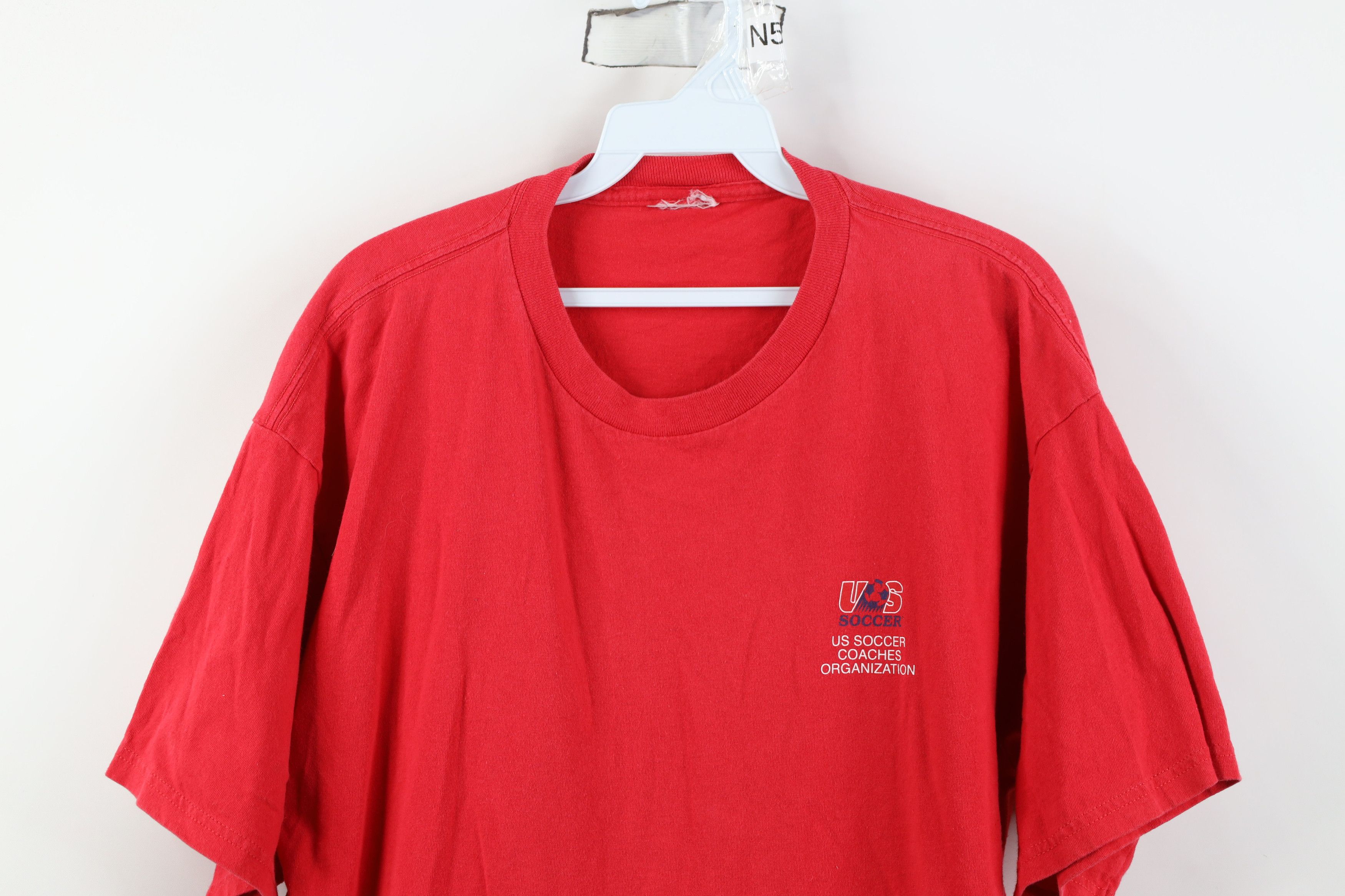 Nike Vintage 90s Y2K Nike Soccer USA Soccer Coaches T-Shirt Red Size US L / EU 52-54 / 3 - 2 Thumbnail