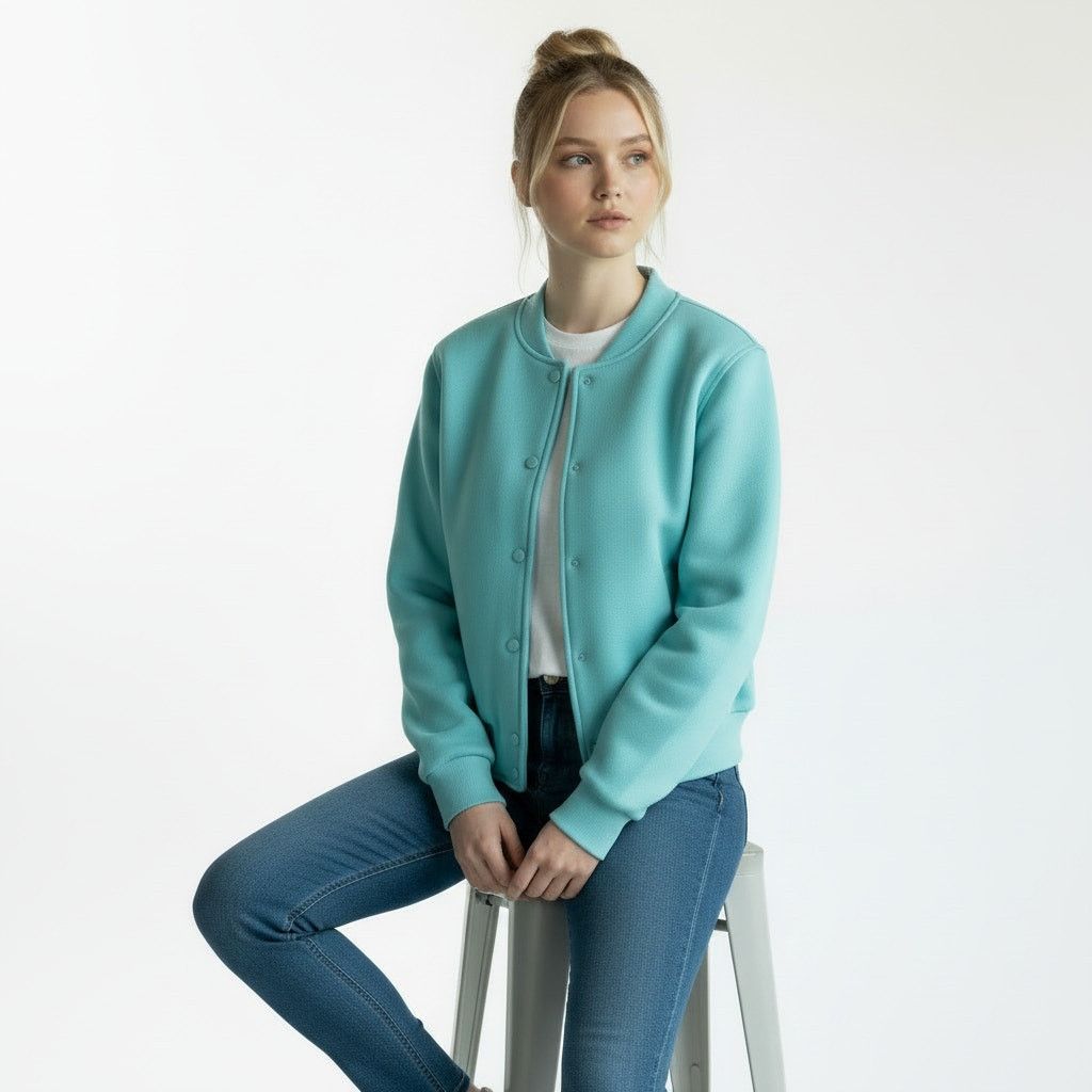 Victoria's Secret Victoria's Secret Cotton Fleece Snap Bomber Jacket, L Size S / US 4 / IT 40 - 4 Thumbnail