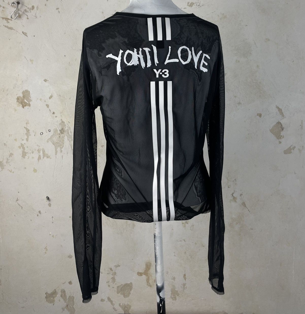 Y-3 Y-3 Yohji Yamamoto x Adidas Mesh Long Sleeve “Yohji Love” Size S / US 4 / IT 40 - 3 Thumbnail