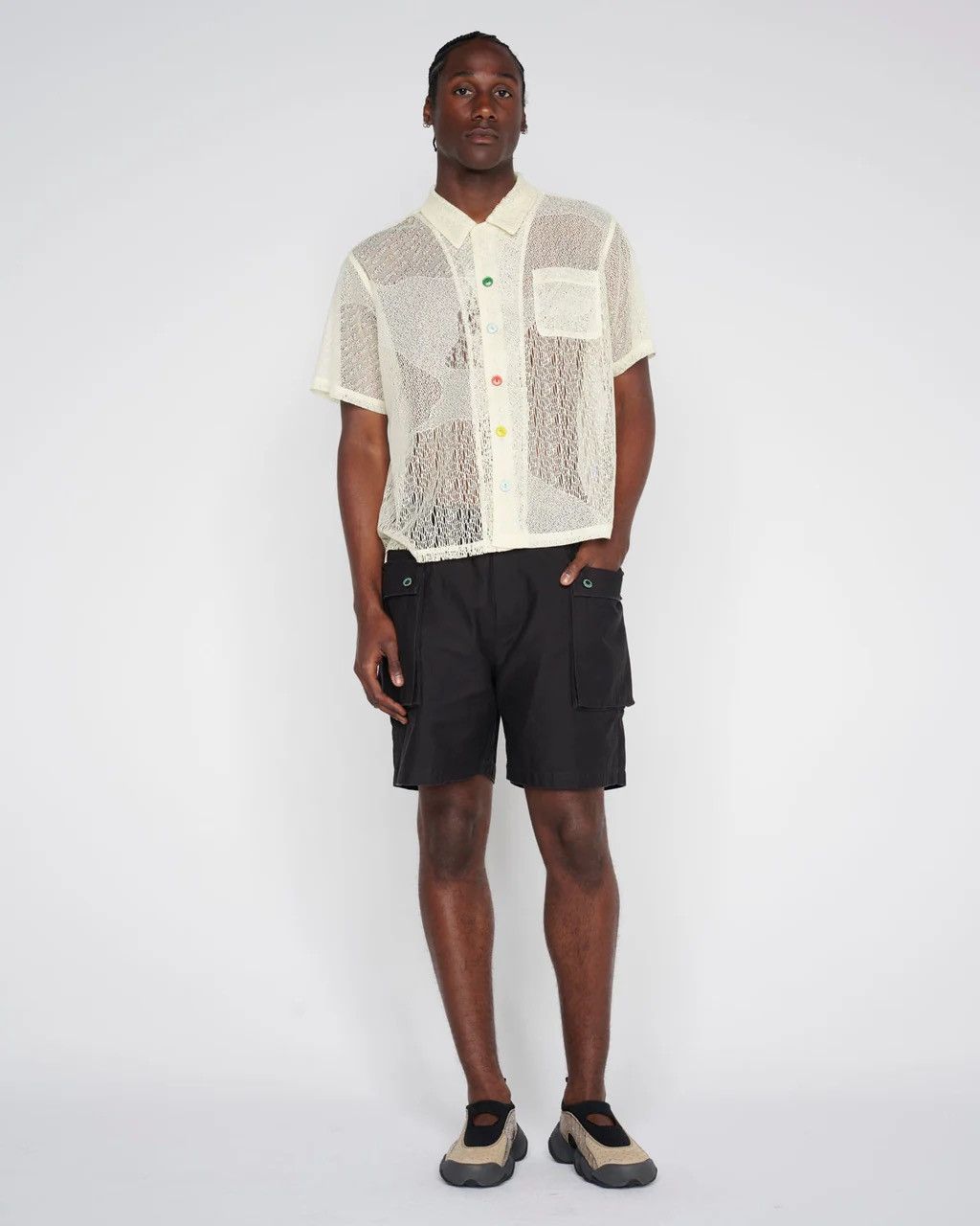 Brain Dead ENGINEERED MESH SHORT SLEEVE BUTTON UP Size US L / EU 52-54 / 3 - 4 Thumbnail