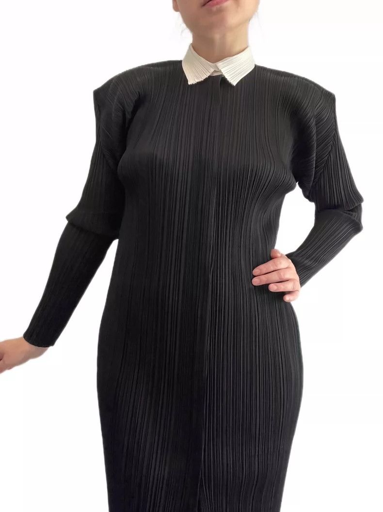 Issey Miyake Issey Miyake size:2 Black color-blocked collar dress Size XS / US 0-2 / IT 36-38 - 4 Thumbnail