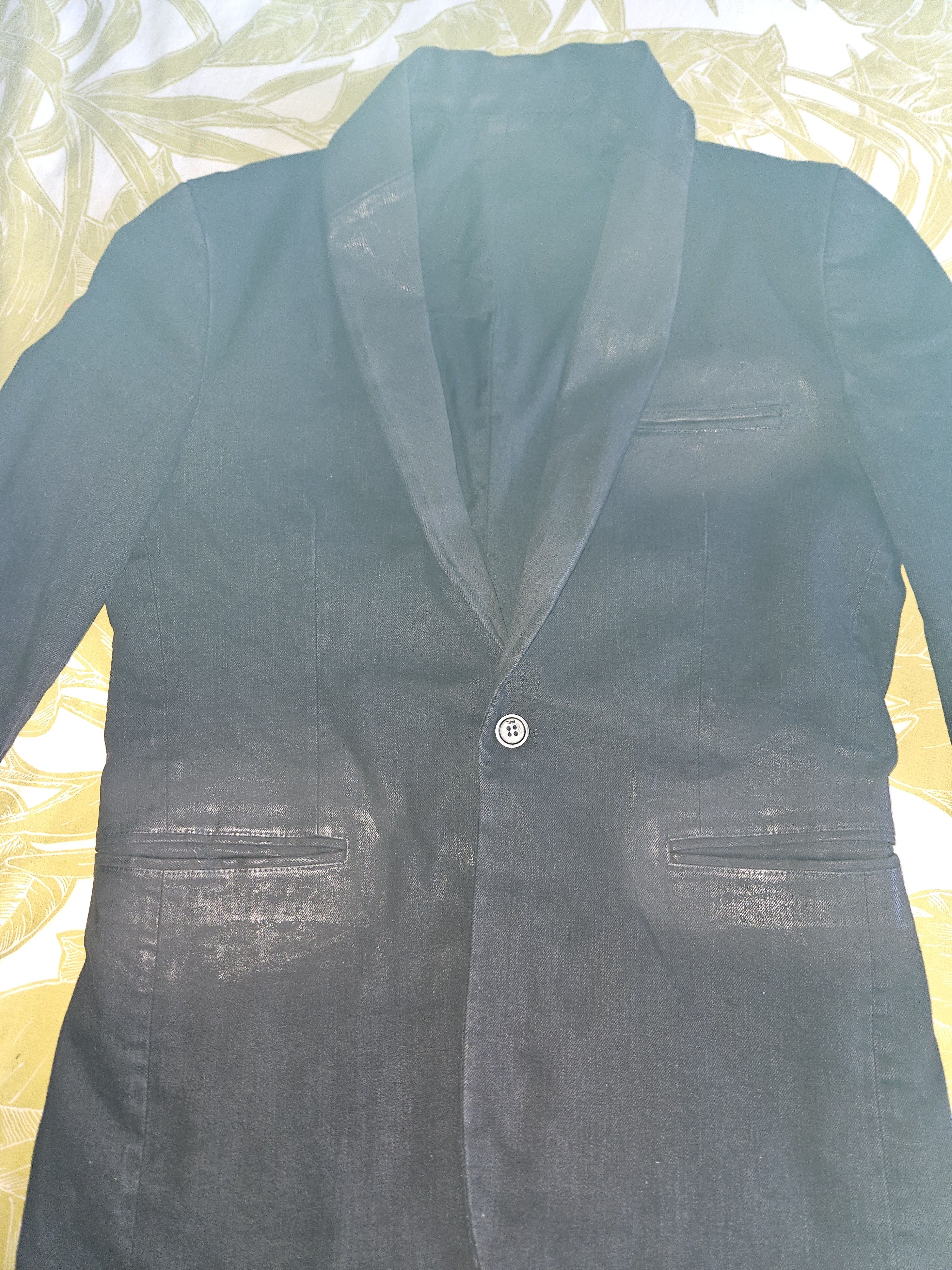 Karl Lagerfeld Karl Lagerfeld Archive Metallic Coated Blazer Jacket Size 40R - 3 Thumbnail