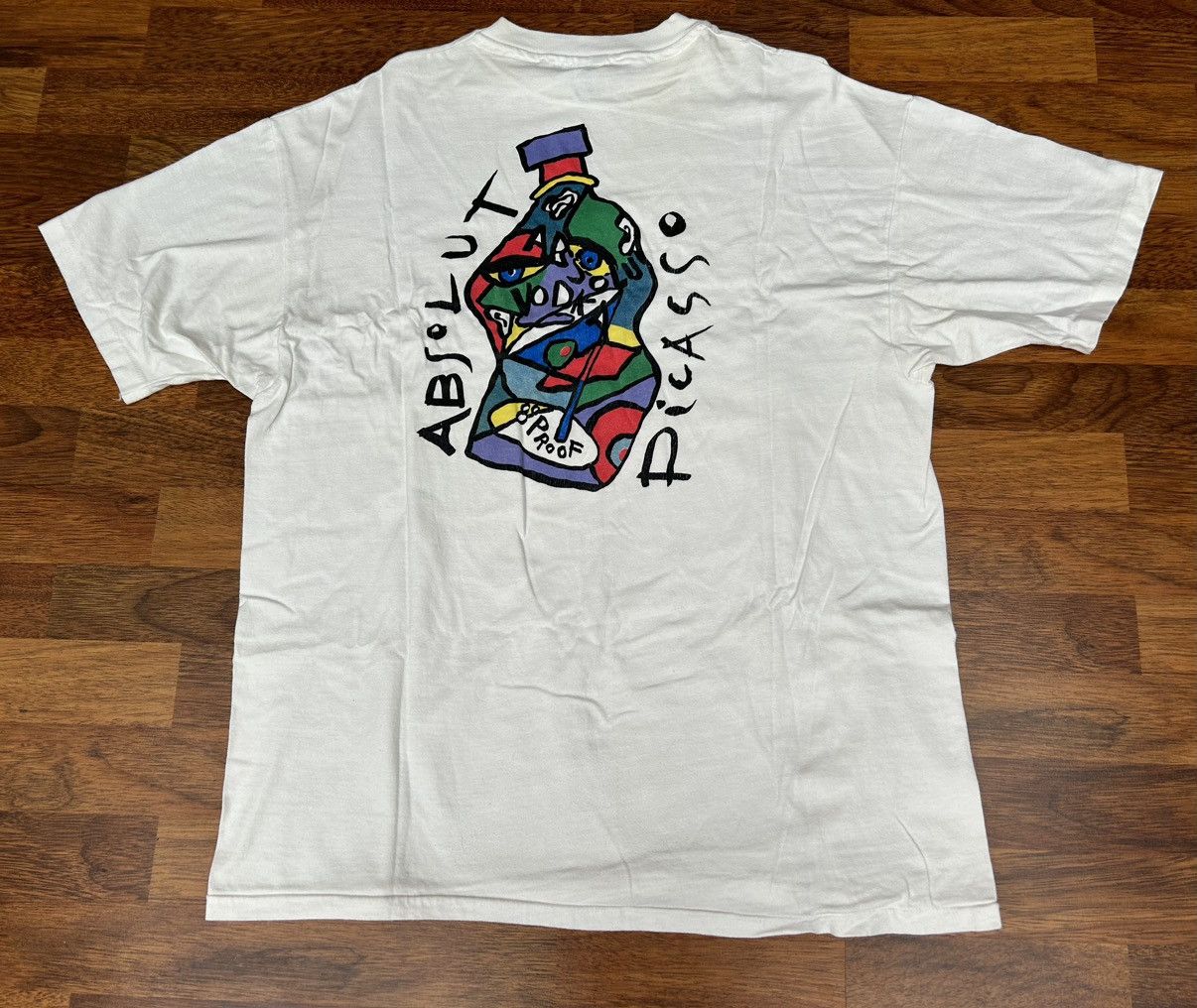 image of Hanes x Made In USA Vintage 90’S Pablo Picasso X Absolut Vodka Tee Made In Usa in White (Size XL)