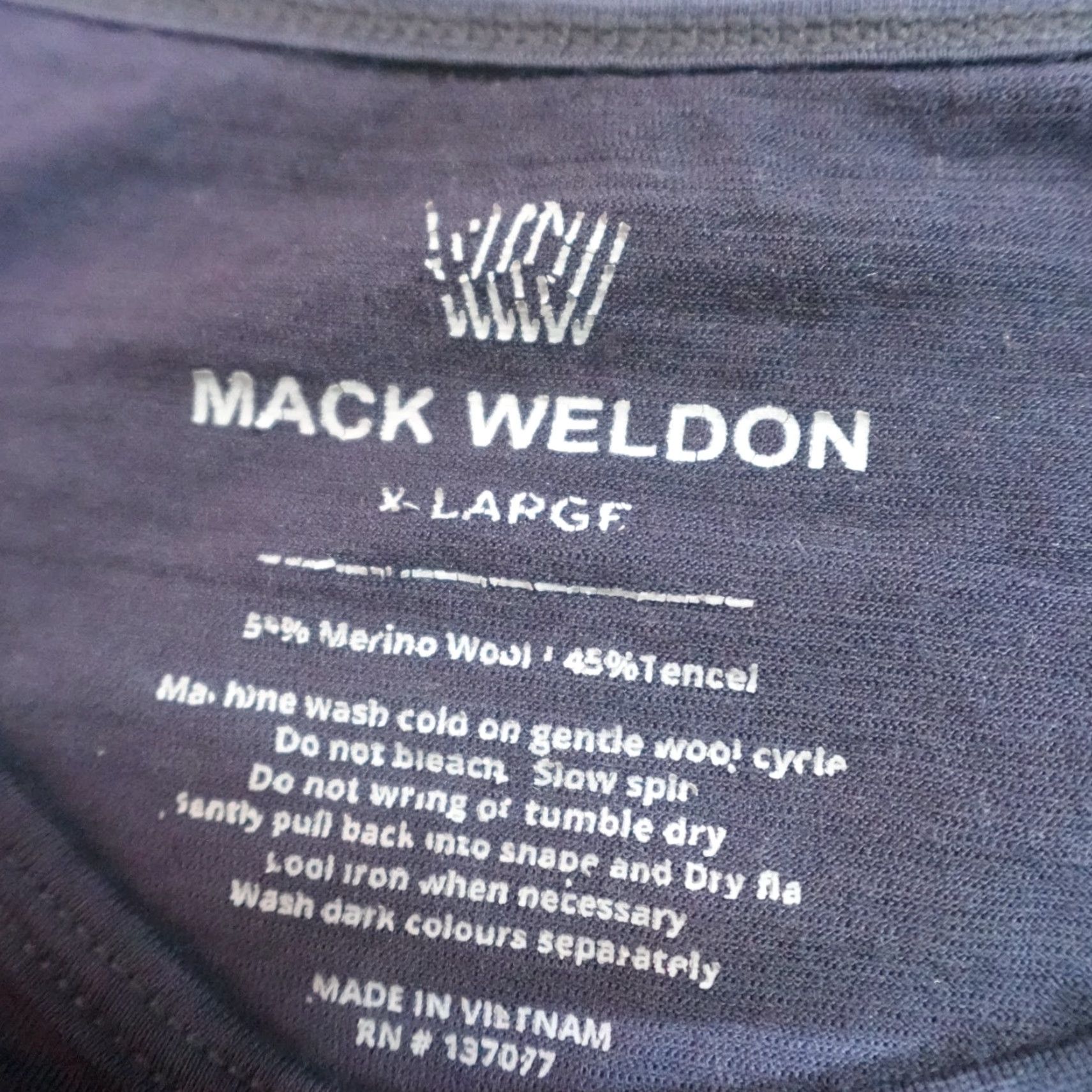 Vintage Mack Weldon Shirt XL Blue Raglan Merino Wool Blend Base Layer Crew Neck Long Sleeve Men Size US XL / EU 56 / 4 - 2 Thumbnail